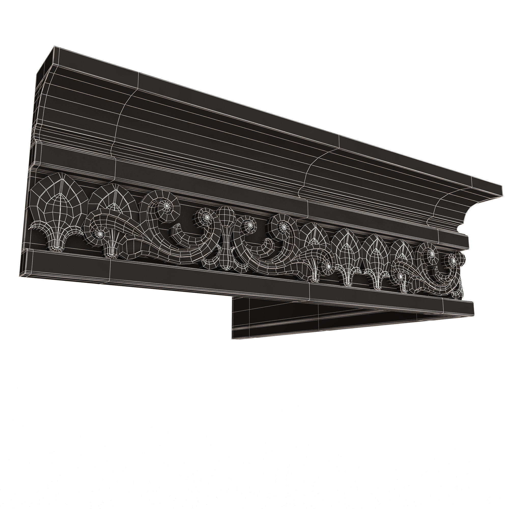 Cornice Decoration Molding 012 270 Degree Low-poly 3D model_15