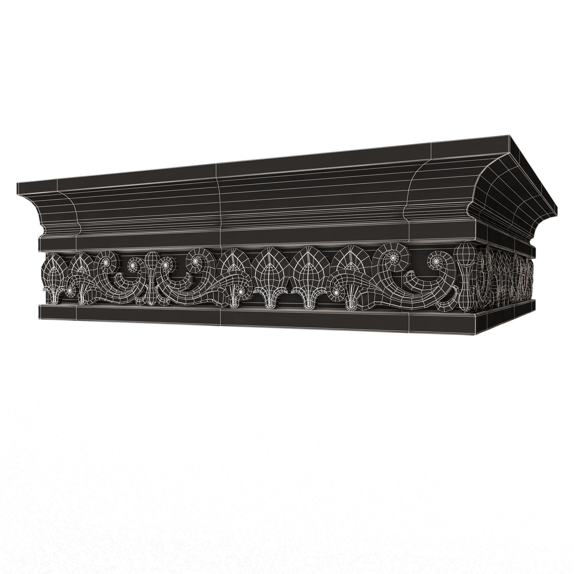 Cornice Decoration Molding 012 270 Degree Low-poly 3D model_12