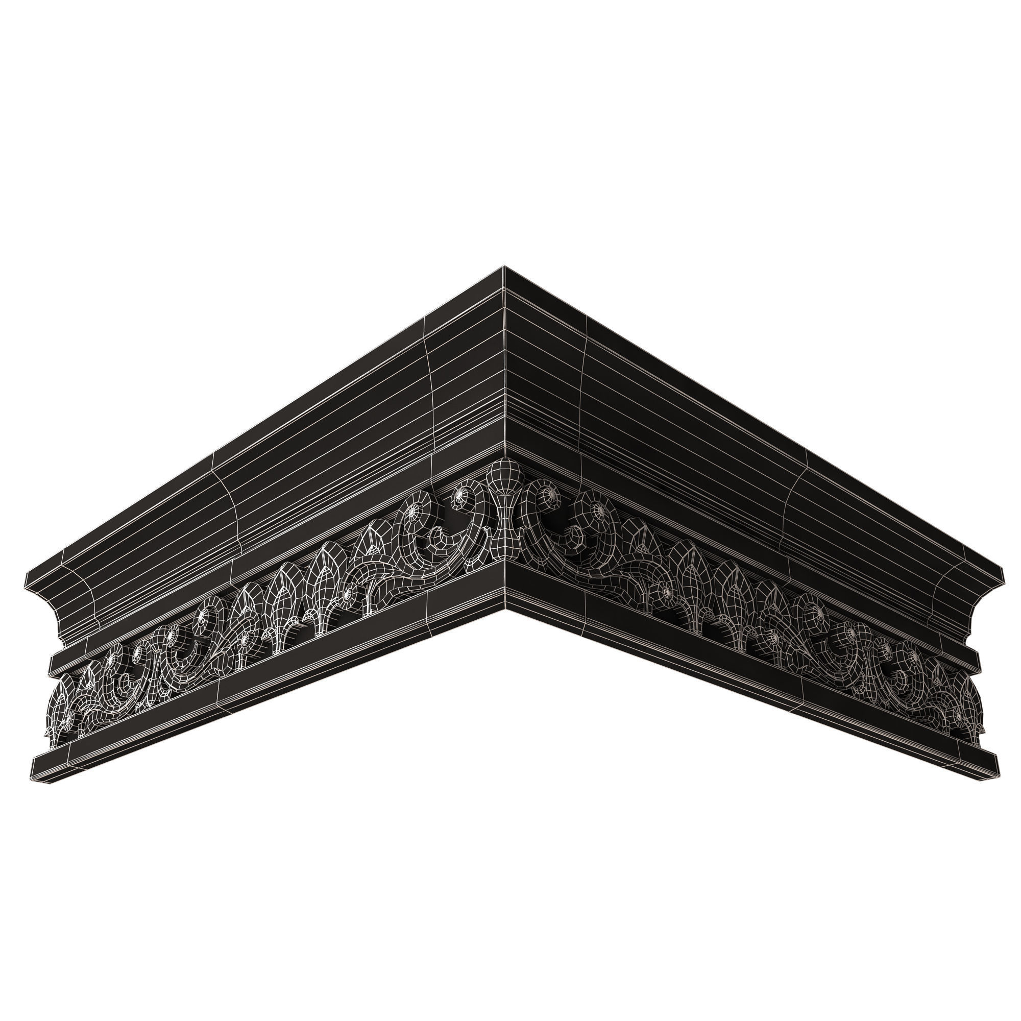 Cornice Decoration Molding 012 270 Degree Low-poly 3D model_16