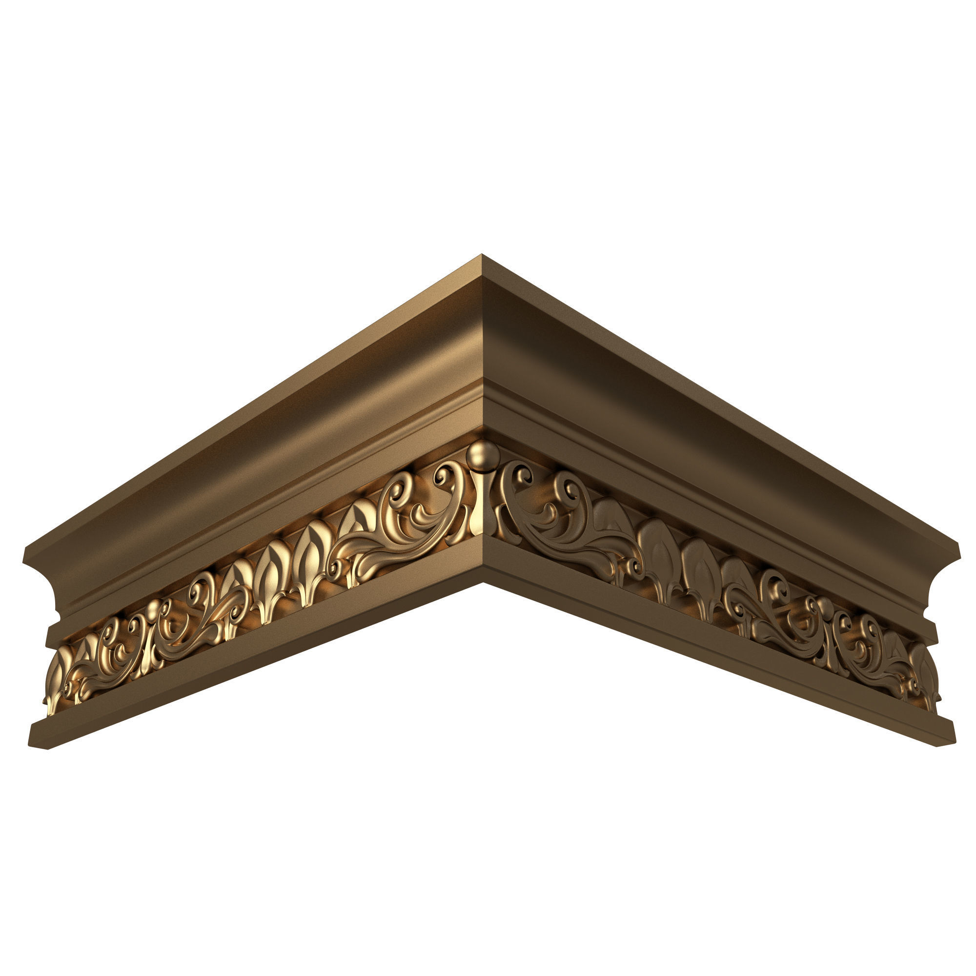 Cornice Decoration Molding 012 270 Degree Low-poly 3D model_4