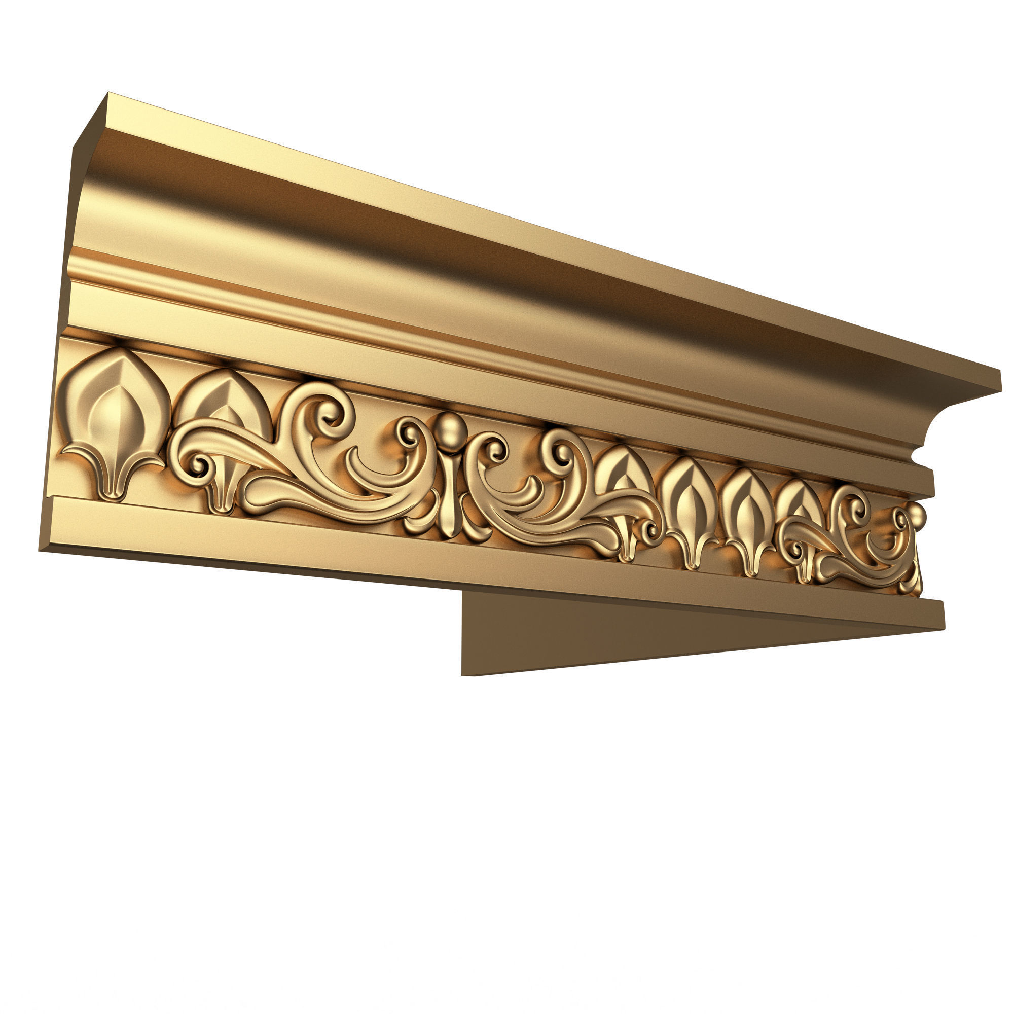 Cornice Decoration Molding 012 270 Degree Low-poly 3D model_3
