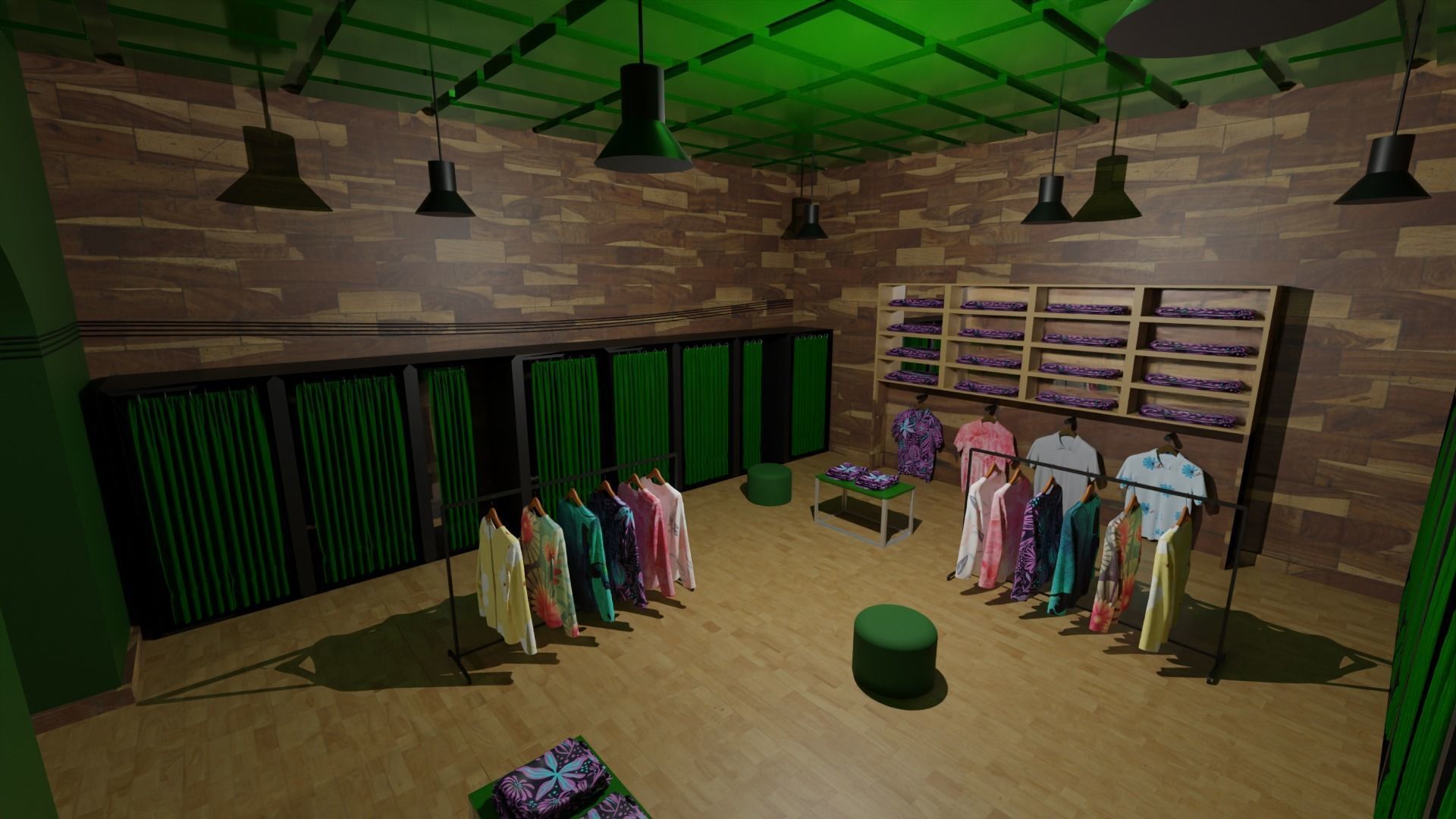 Clothing Store interior  Low-poly 3D model_3