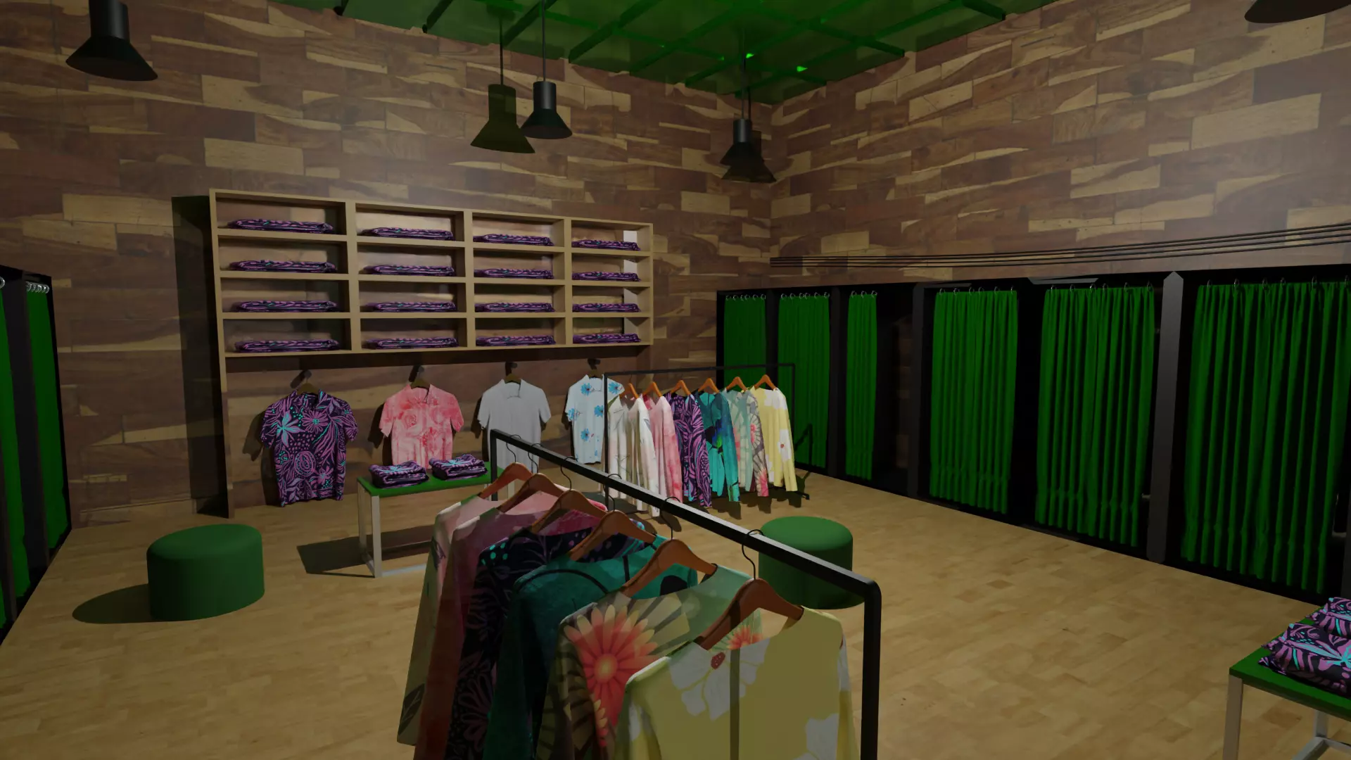 Clothing Store interior  Low-poly 3D model_0