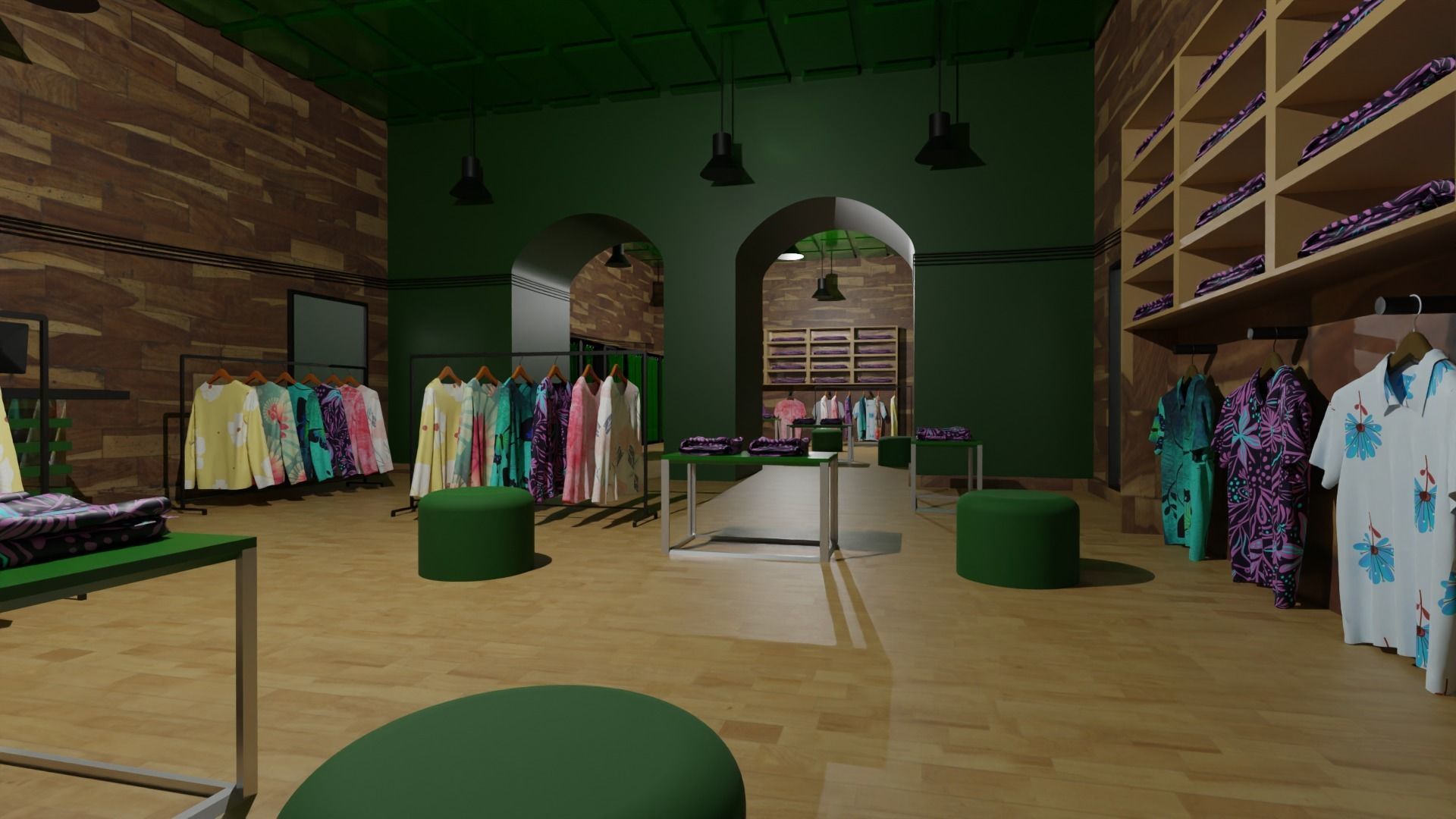 Clothing Store interior  Low-poly 3D model_5