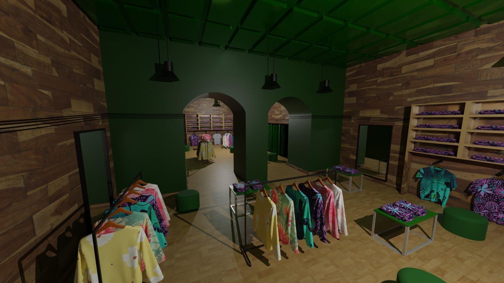 Clothing Store interior  Low-poly 3D model_4