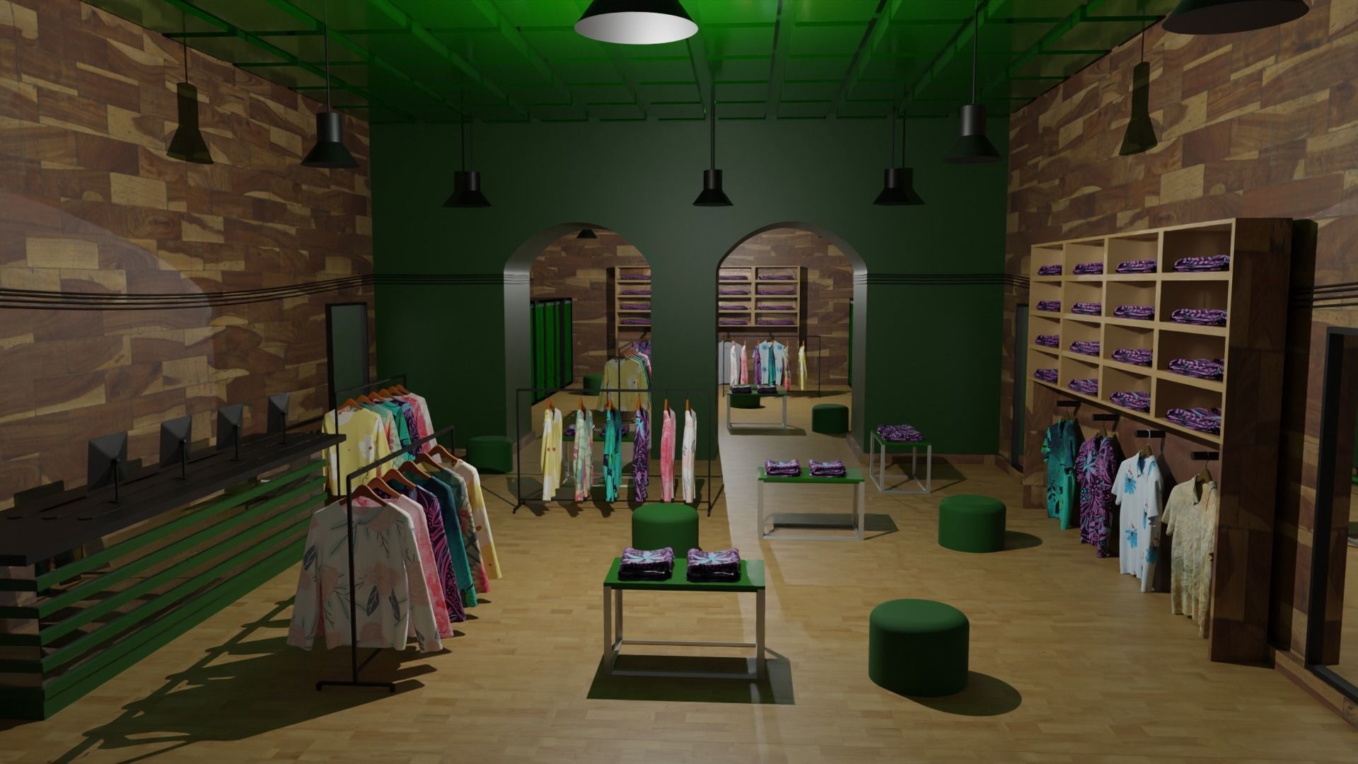 Clothing Store interior  Low-poly 3D model_1