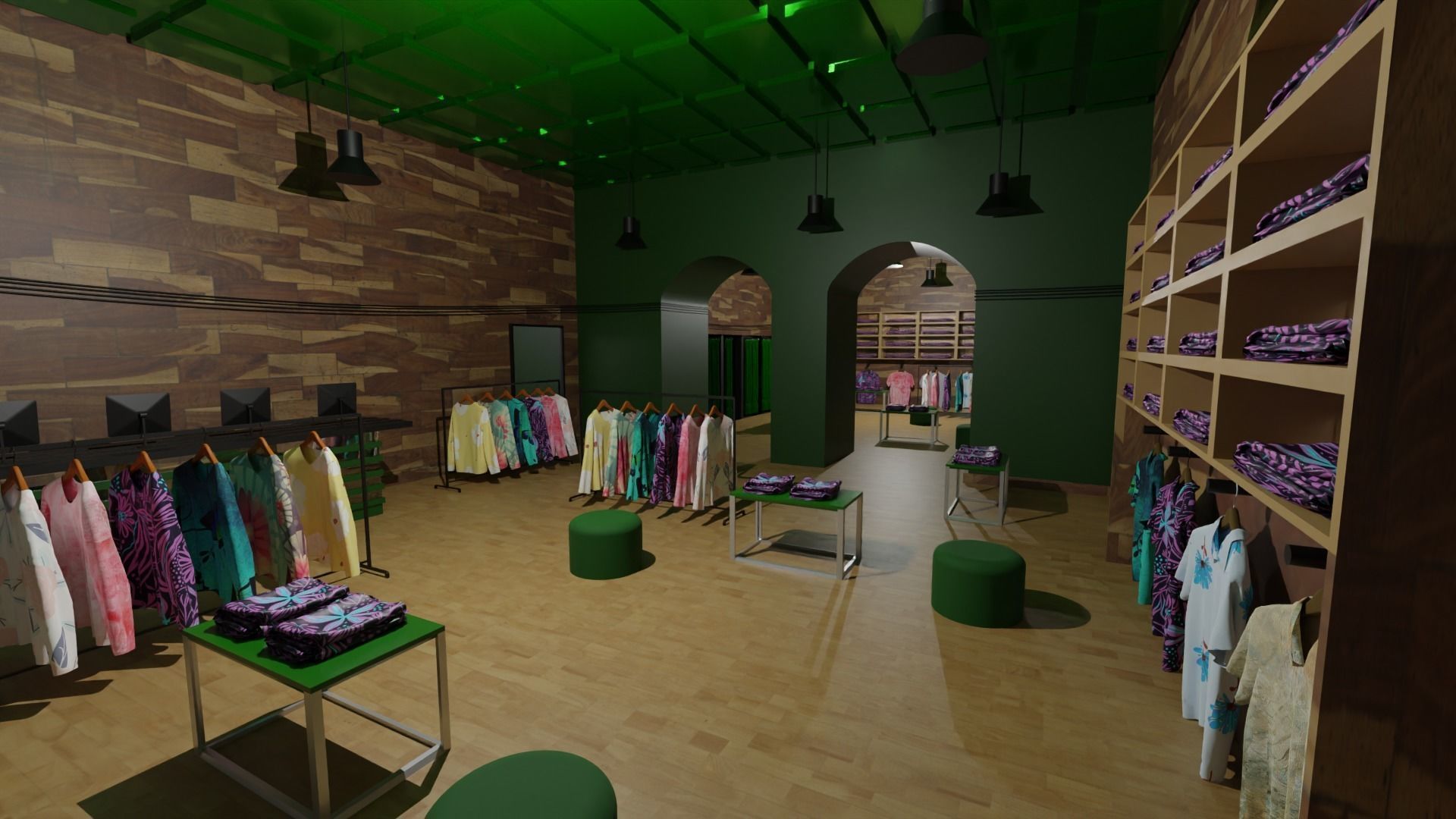 Clothing Store interior  Low-poly 3D model_2