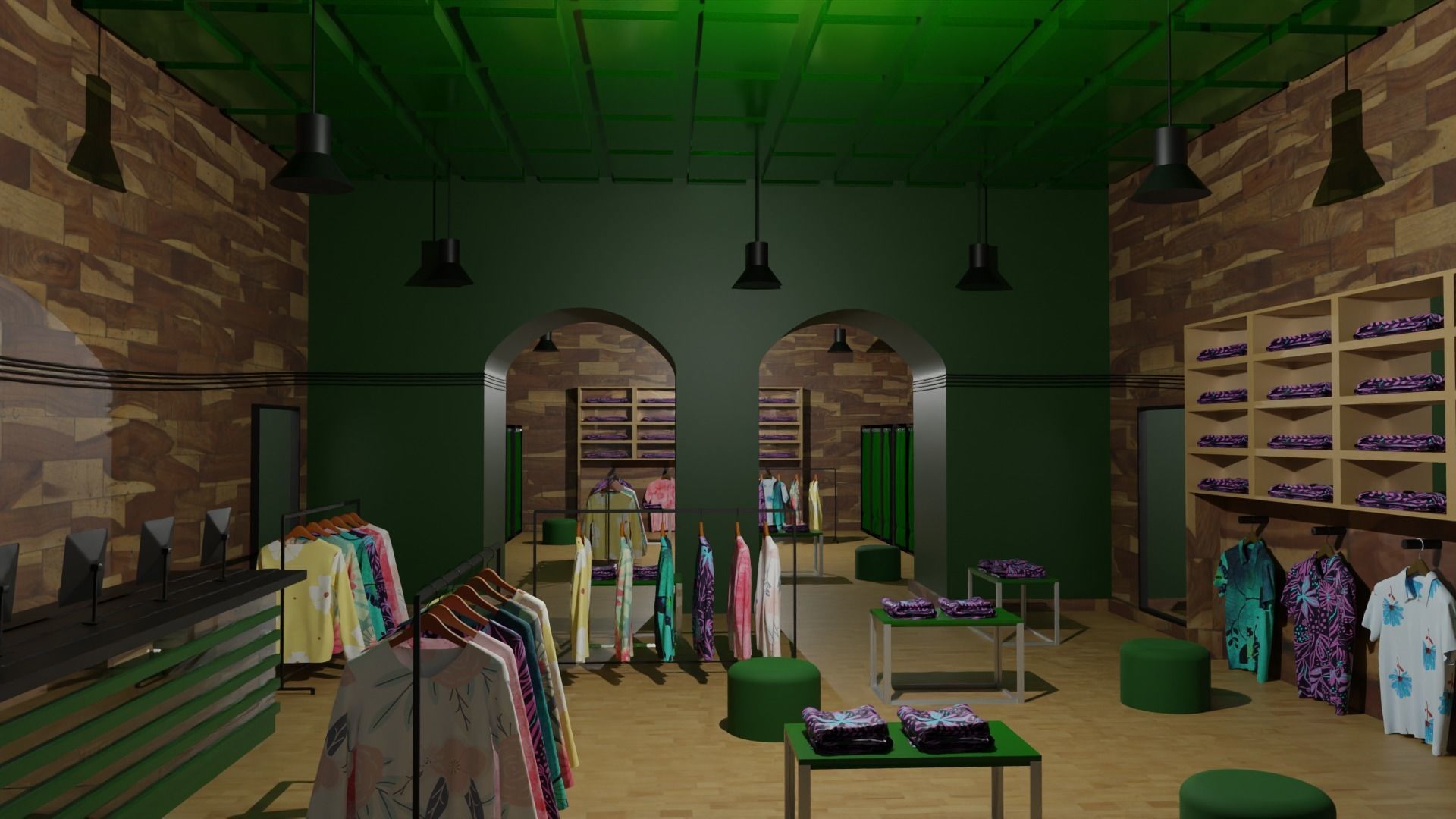 Clothing Store interior  Low-poly 3D model_6
