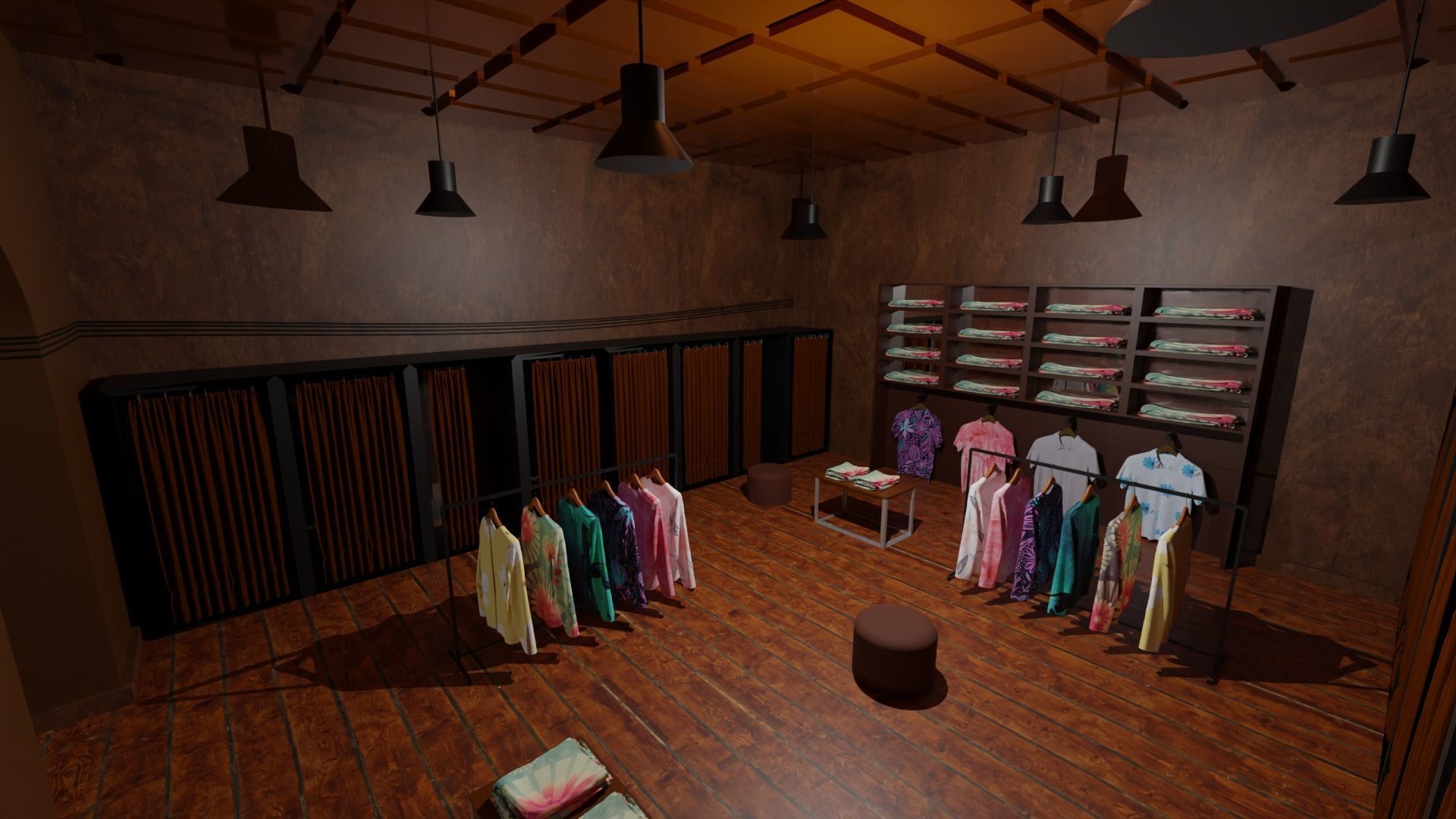 Clothing Store interior  Low-poly 3D model_3
