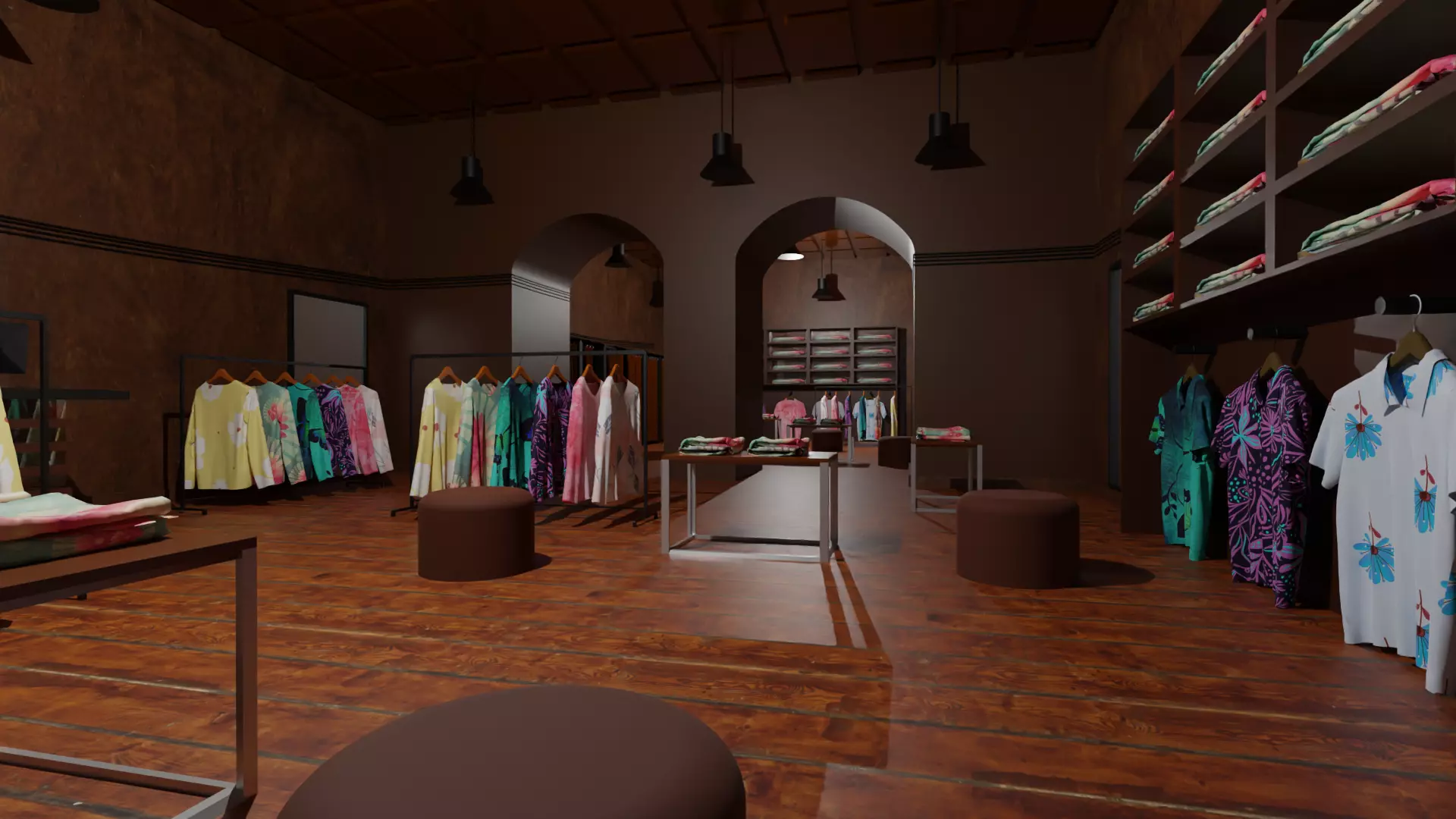 Clothing Store interior  Low-poly 3D model_0