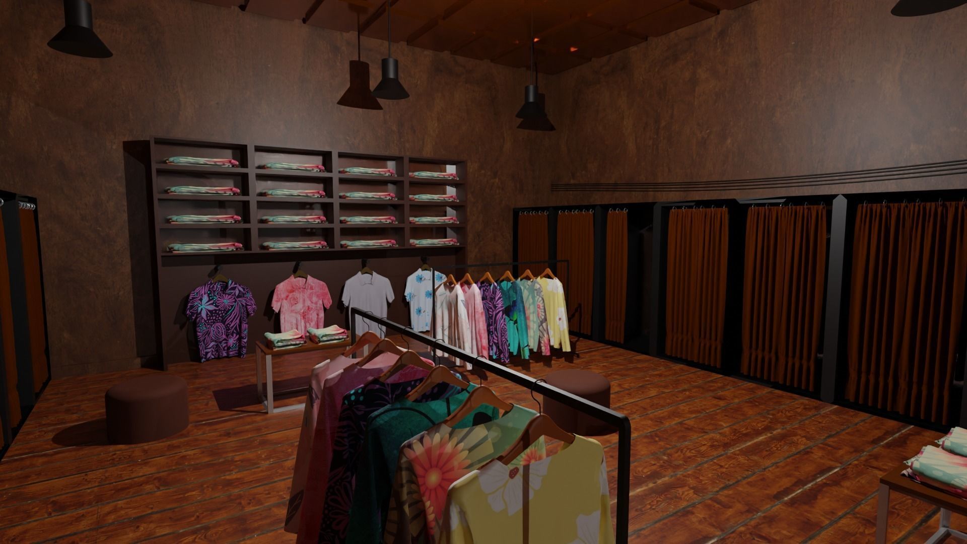 Clothing Store interior  Low-poly 3D model_5