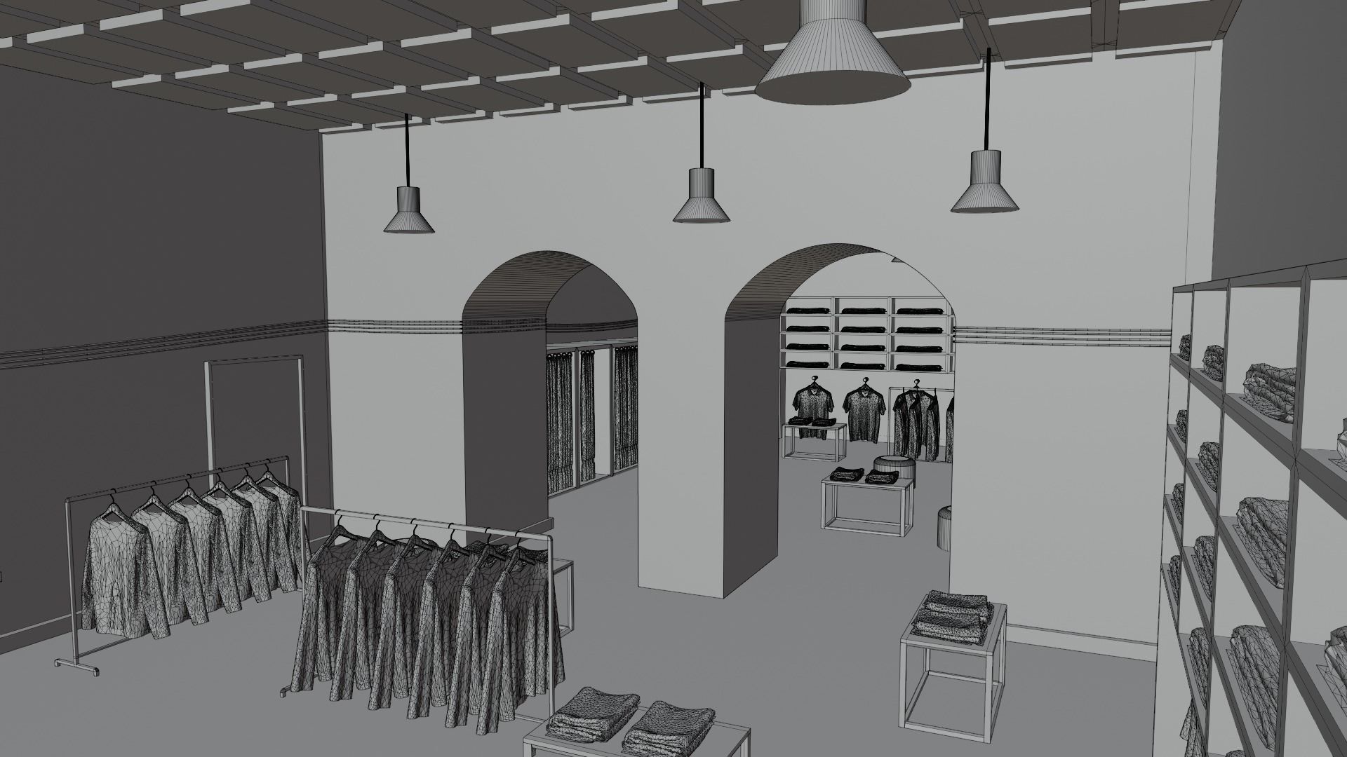 Clothing Store interior  Low-poly 3D model_8