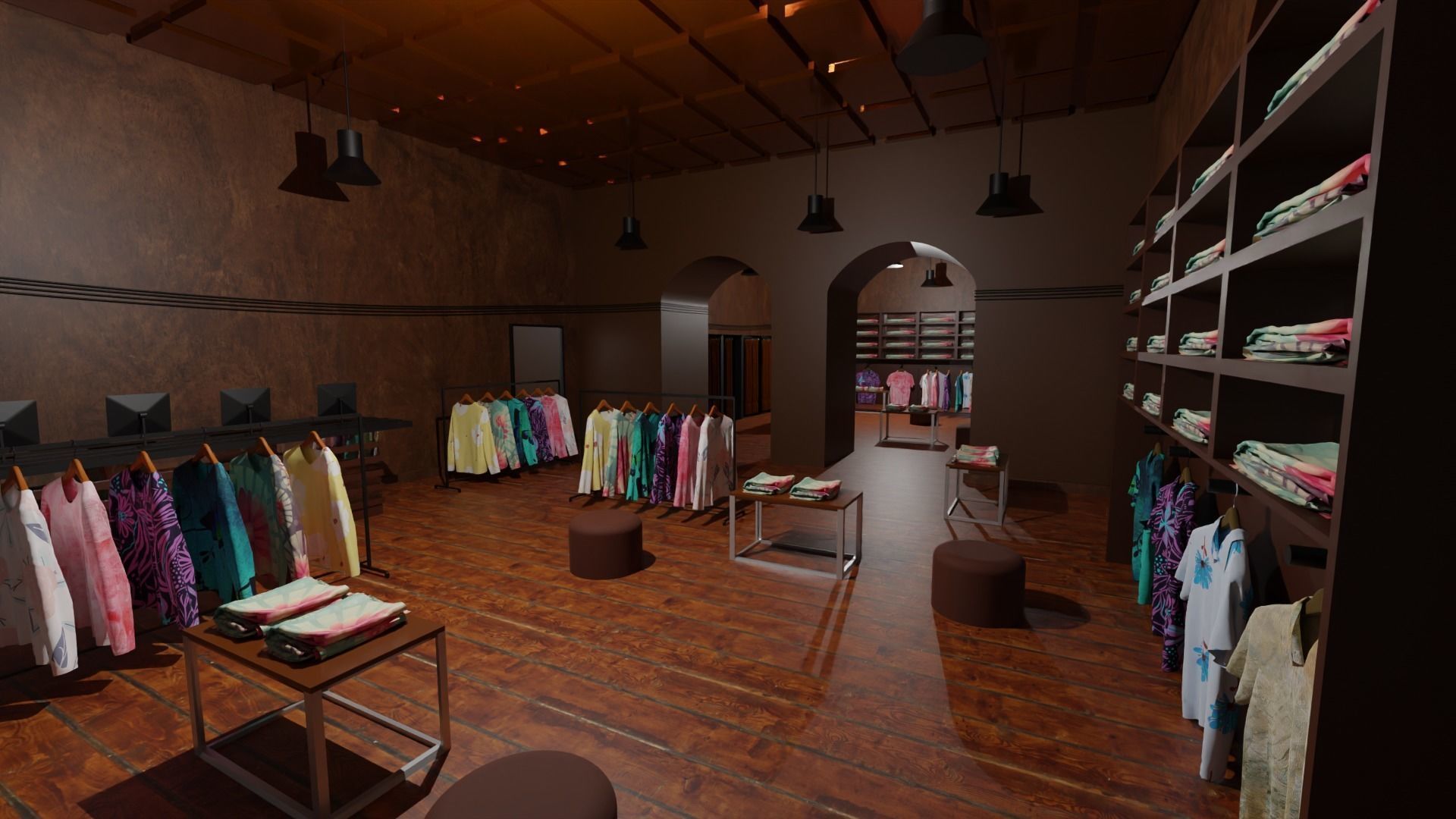 Clothing Store interior  Low-poly 3D model_2