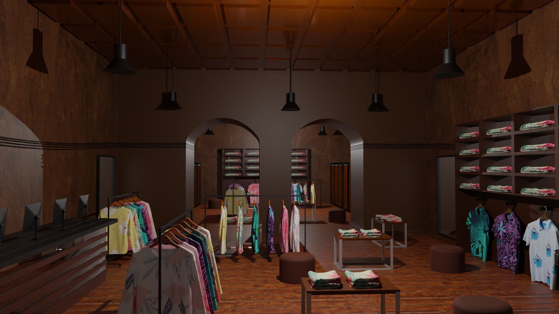 Clothing Store interior  Low-poly 3D model_6