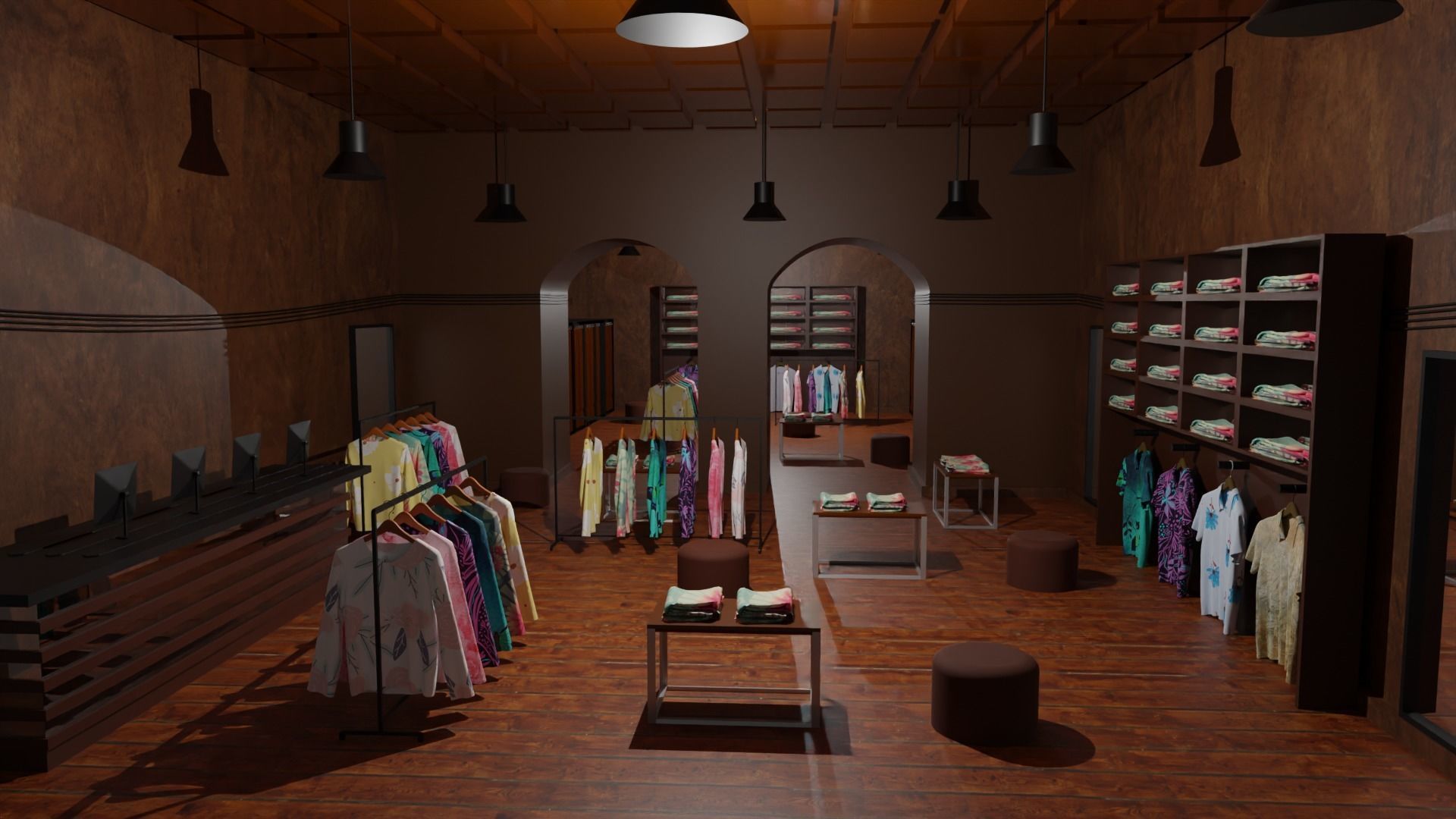 Clothing Store interior  Low-poly 3D model_1