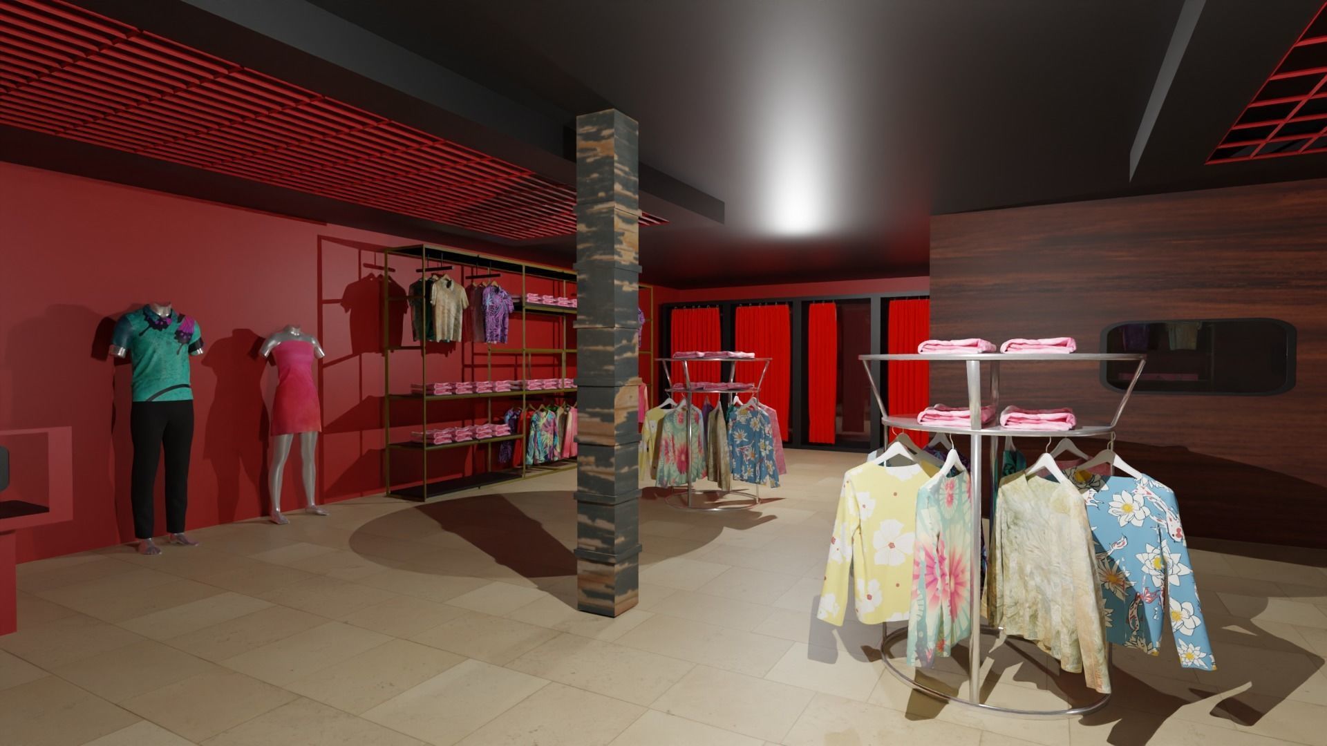 Clothing Store interior  Low-poly 3D model_3