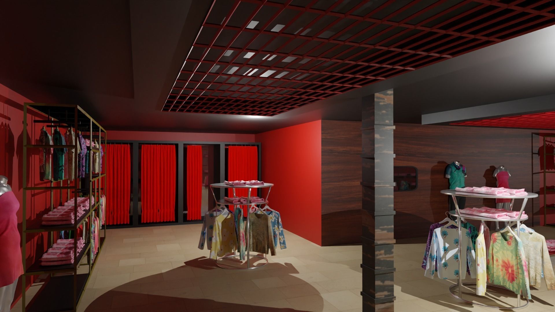 Clothing Store interior  Low-poly 3D model_5