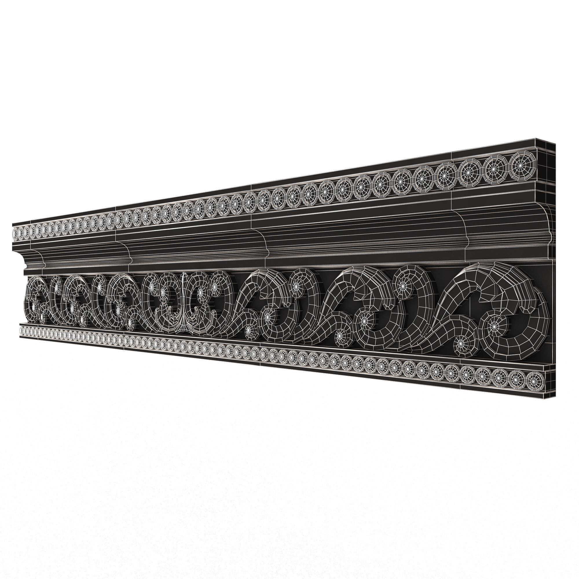Cornice Decoration Molding 013 Low-poly 3D model_14