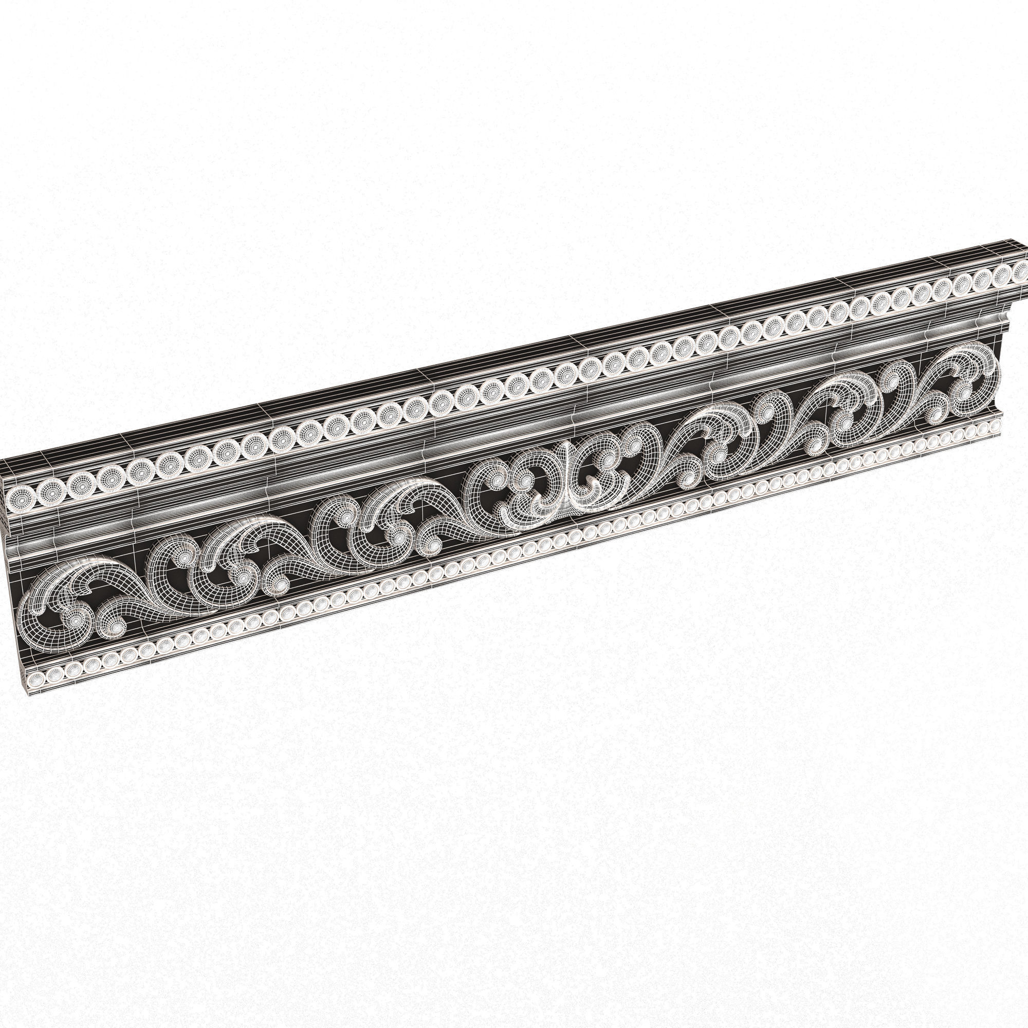 Cornice Decoration Molding 013 Low-poly 3D model_7