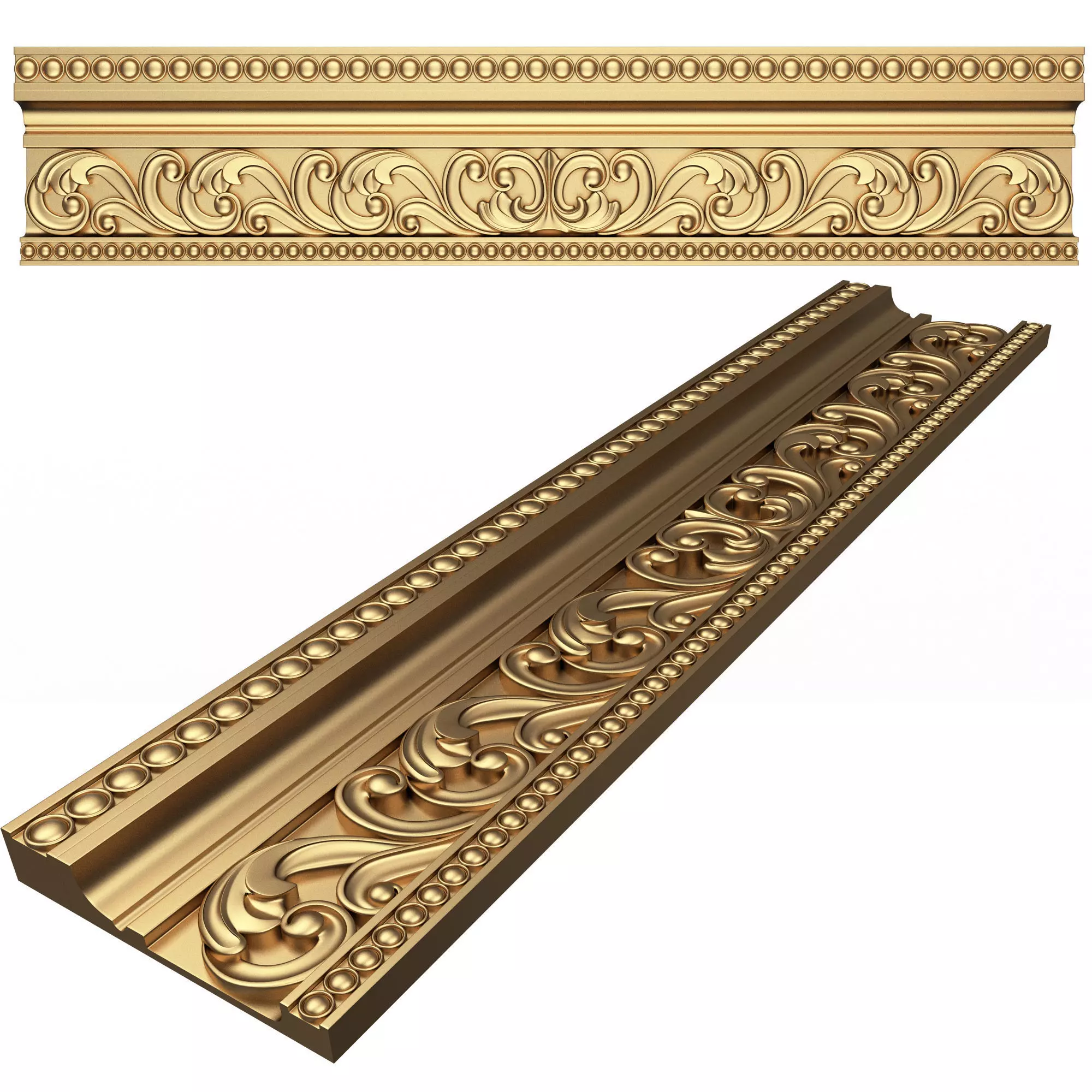 Cornice Decoration Molding 013 Low-poly 3D model_0