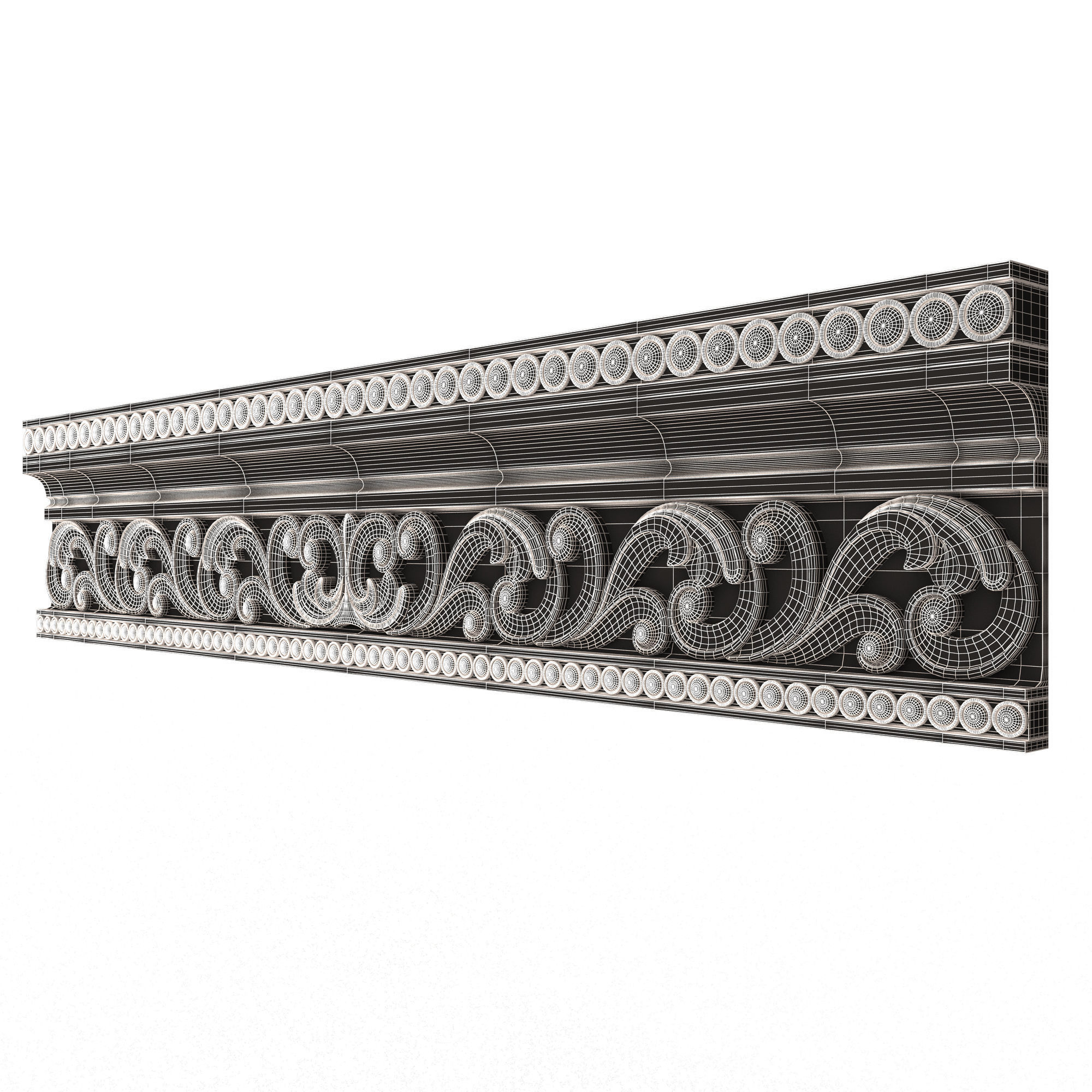 Cornice Decoration Molding 013 Low-poly 3D model_8
