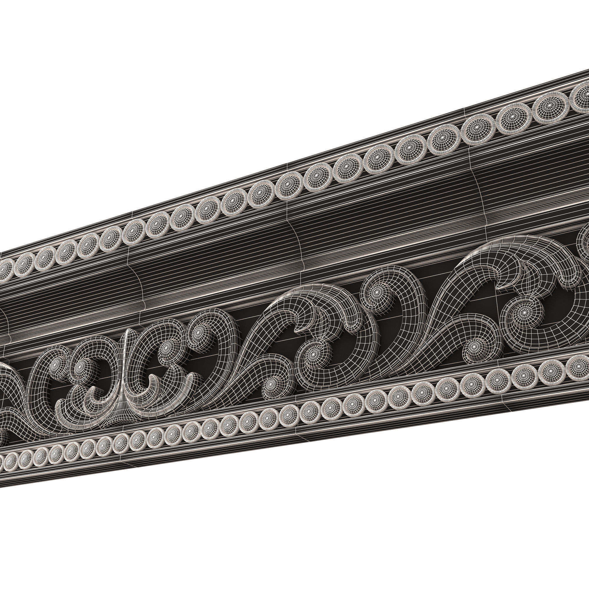 Cornice Decoration Molding 013 Low-poly 3D model_10