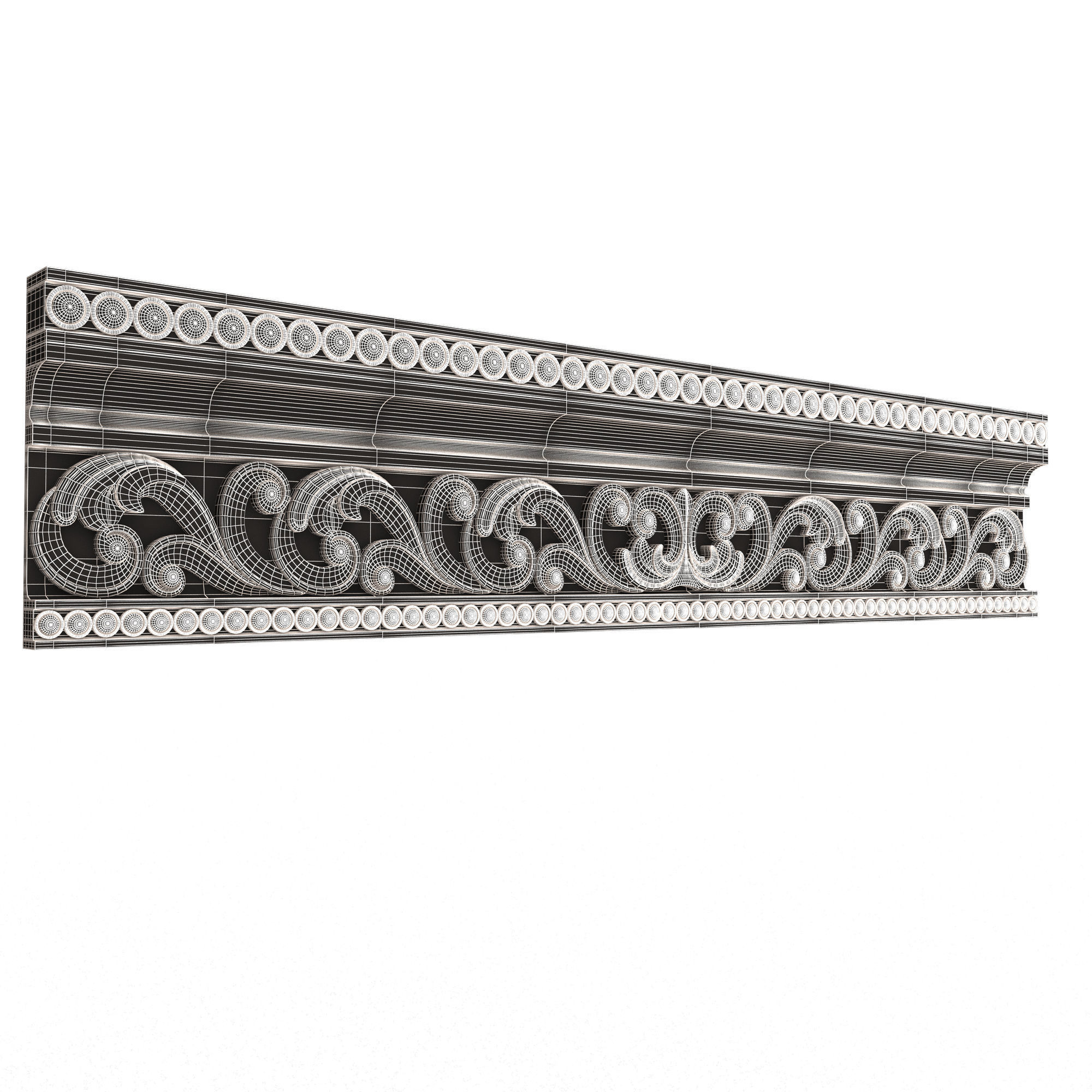 Cornice Decoration Molding 013 Low-poly 3D model_9