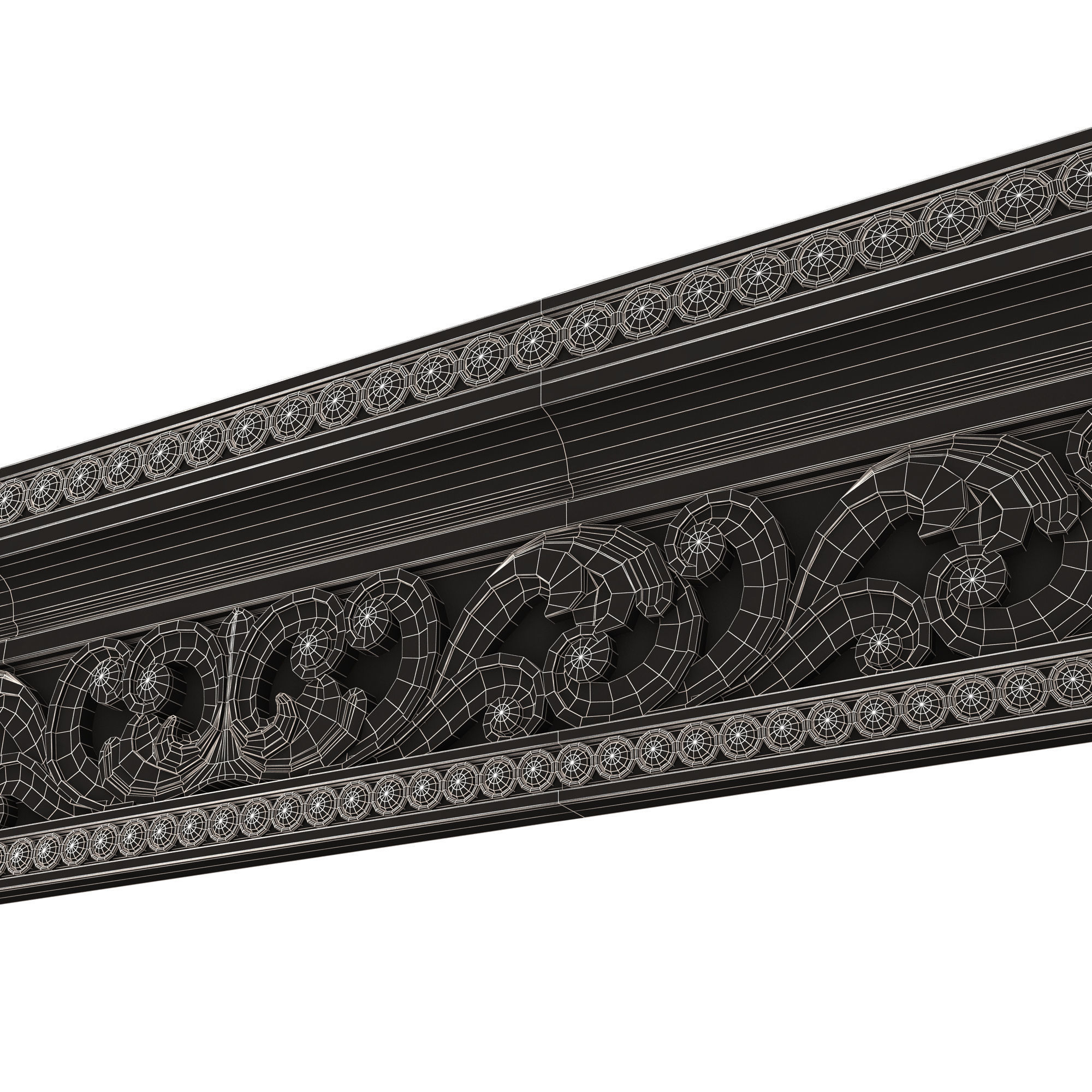 Cornice Decoration Molding 013 Low-poly 3D model_16