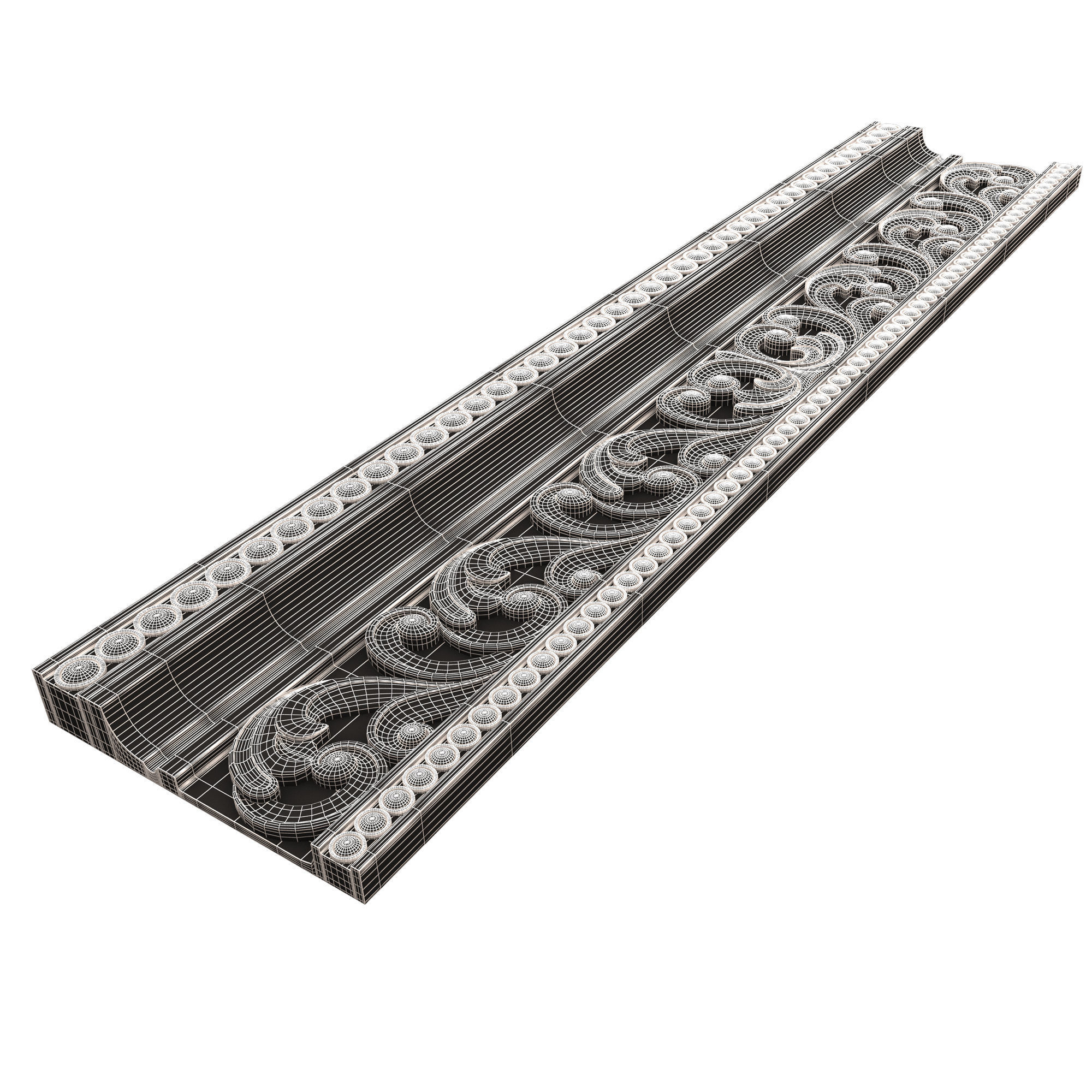 Cornice Decoration Molding 013 Low-poly 3D model_11