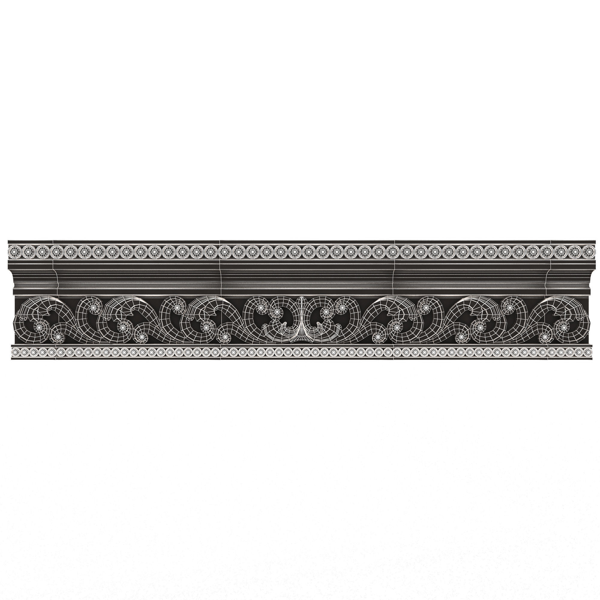 Cornice Decoration Molding 013 Low-poly 3D model_12