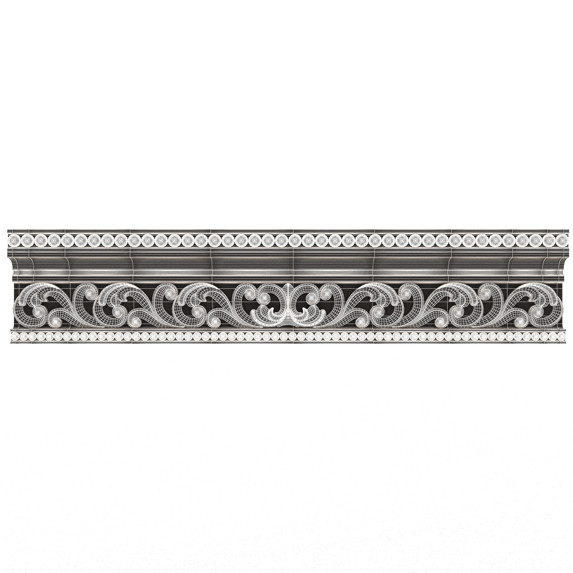Cornice Decoration Molding 013 Low-poly 3D model_6