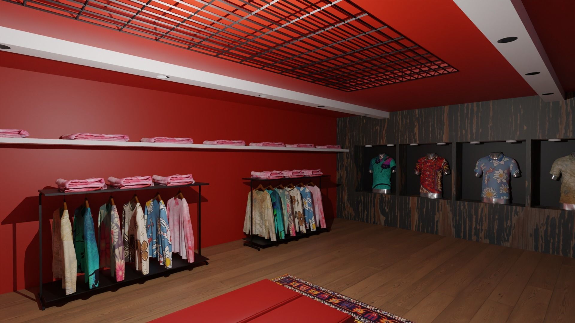 Clothing Store interior  Low-poly 3D model_5