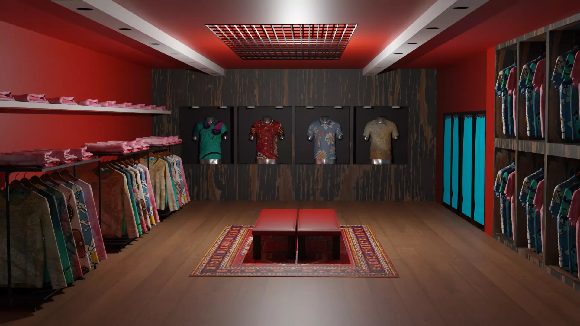 Clothing Store interior  Low-poly 3D model_0