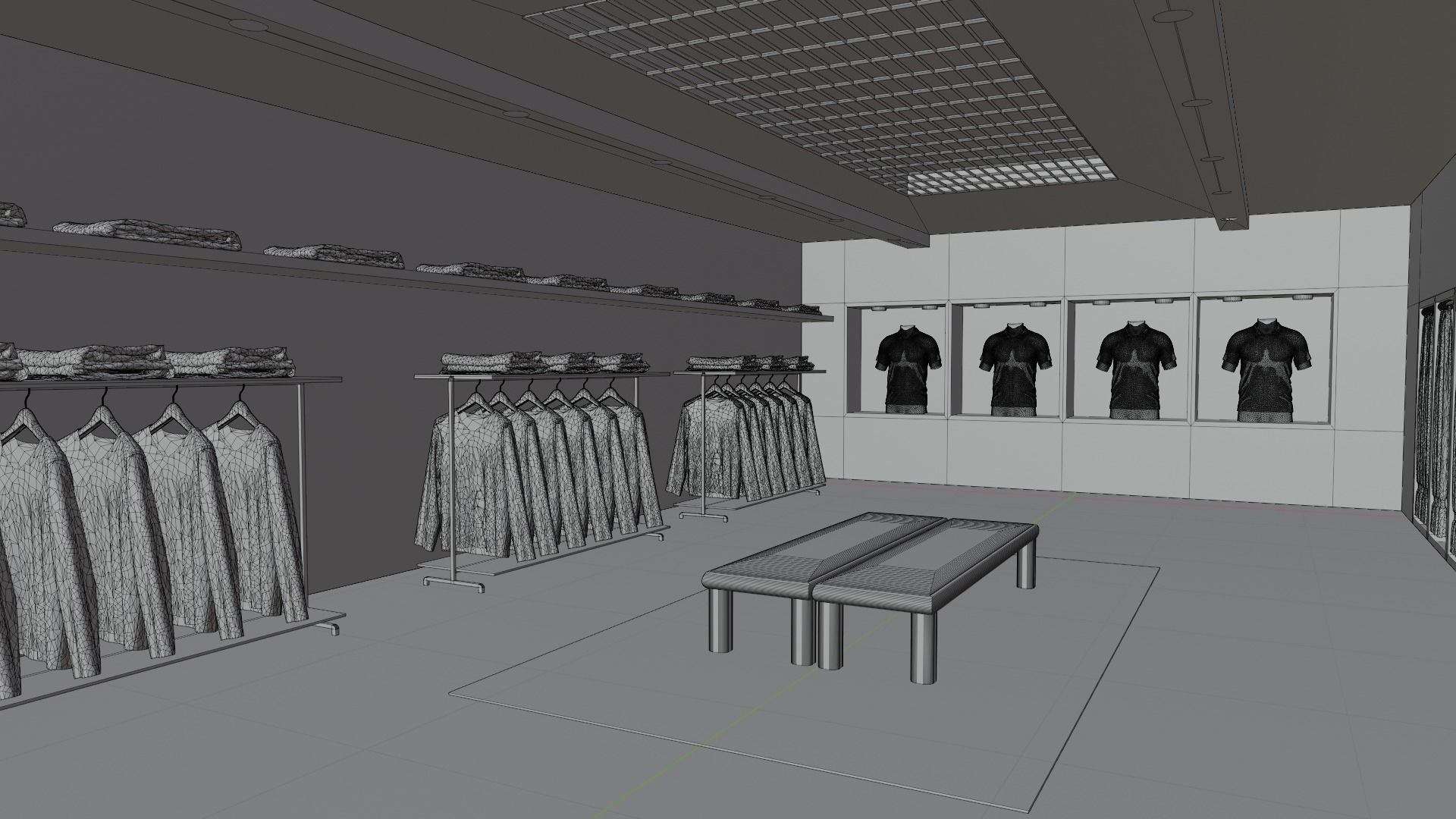 Clothing Store interior  Low-poly 3D model_8