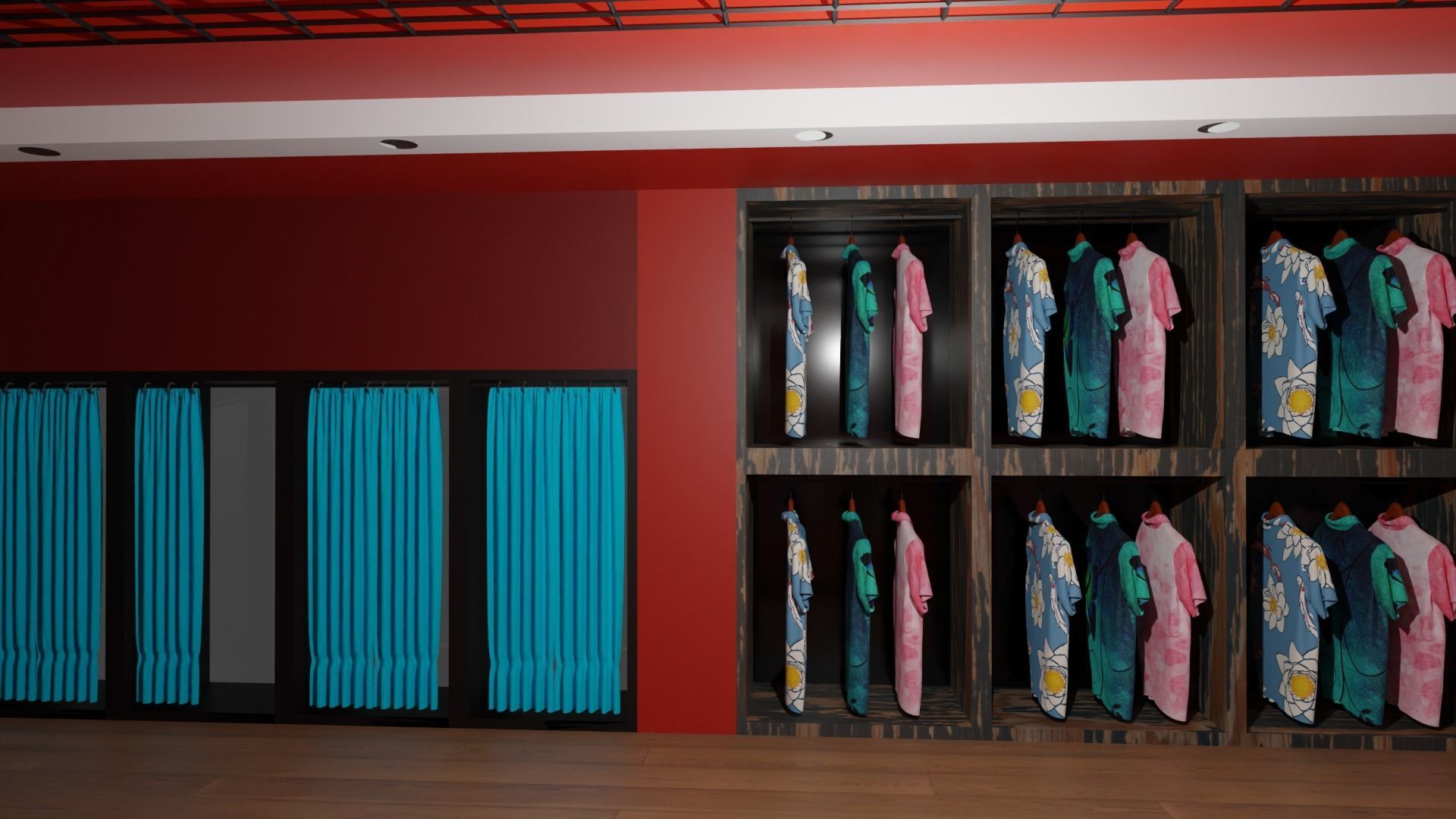 Clothing Store interior  Low-poly 3D model_4