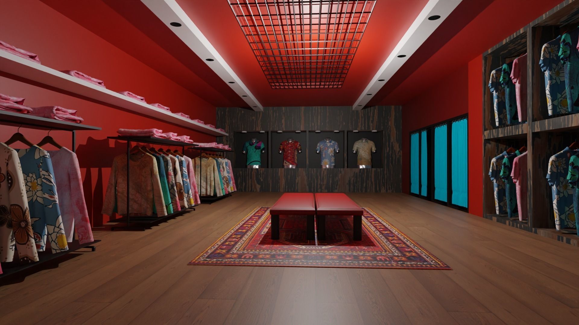 Clothing Store interior  Low-poly 3D model_3