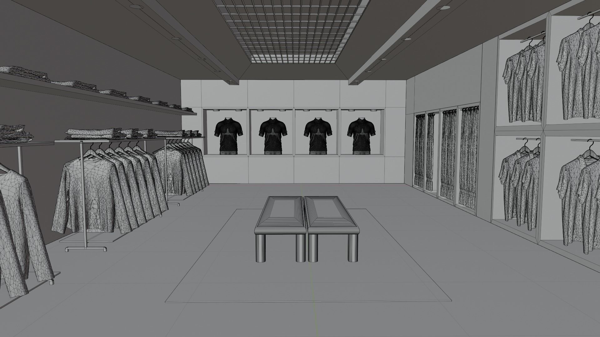 Clothing Store interior  Low-poly 3D model_7