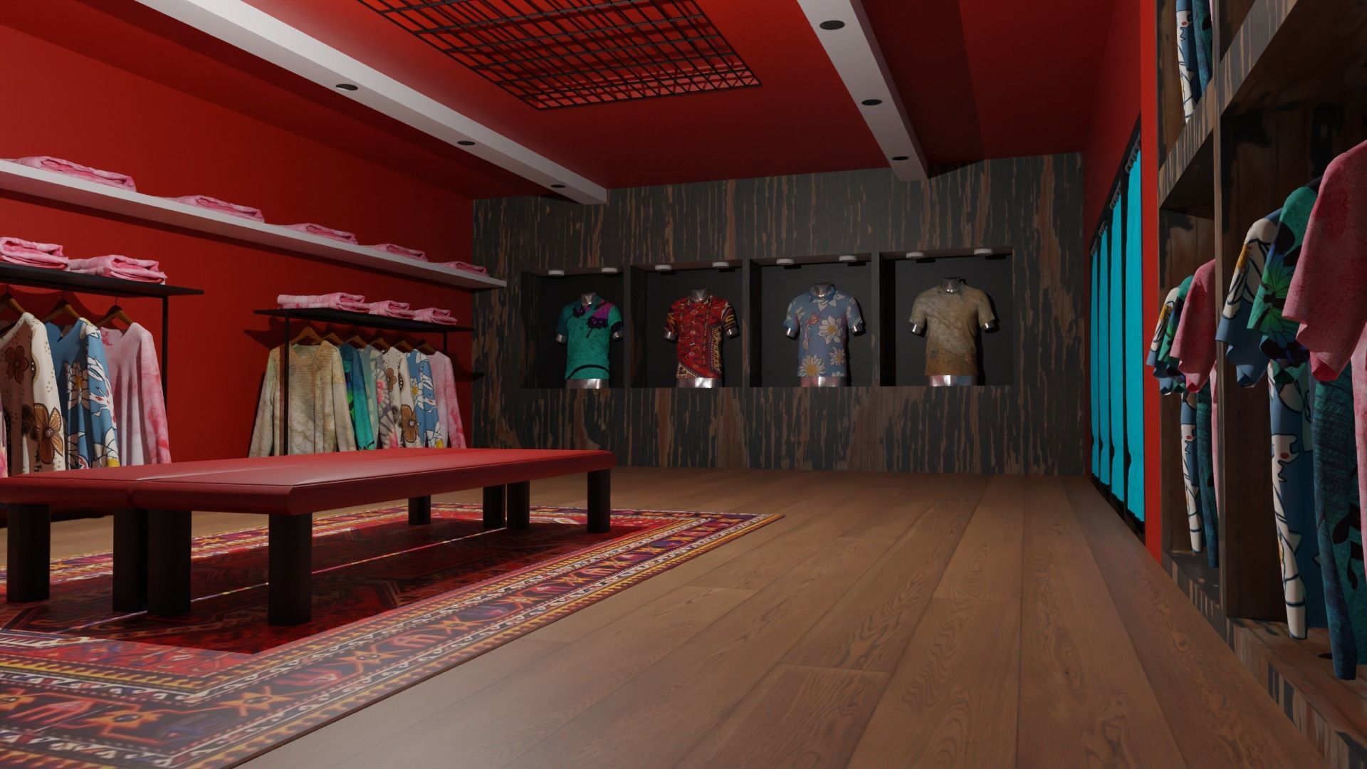 Clothing Store interior  Low-poly 3D model_6