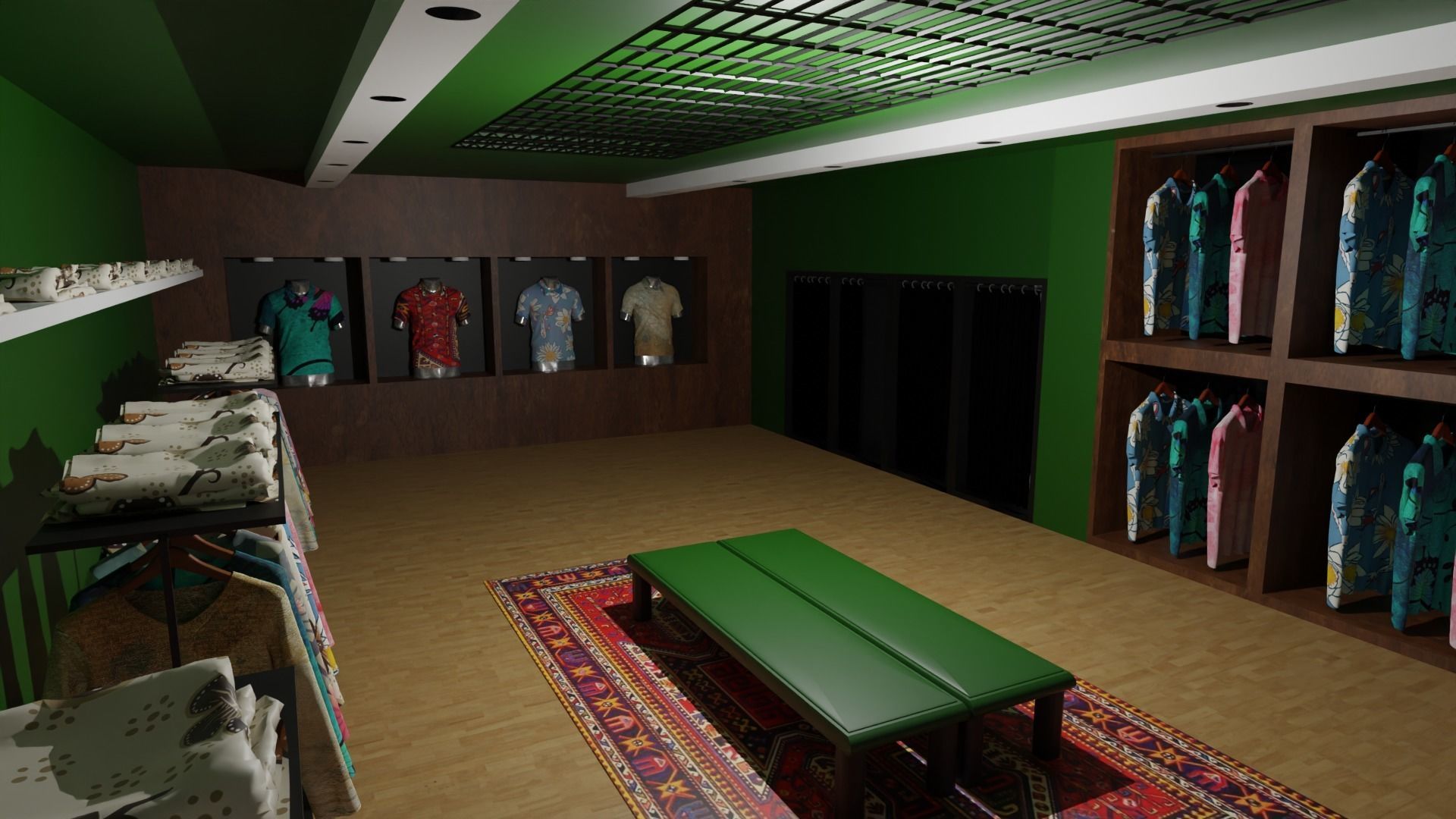 Clothing Store interior  Low-poly 3D model_2