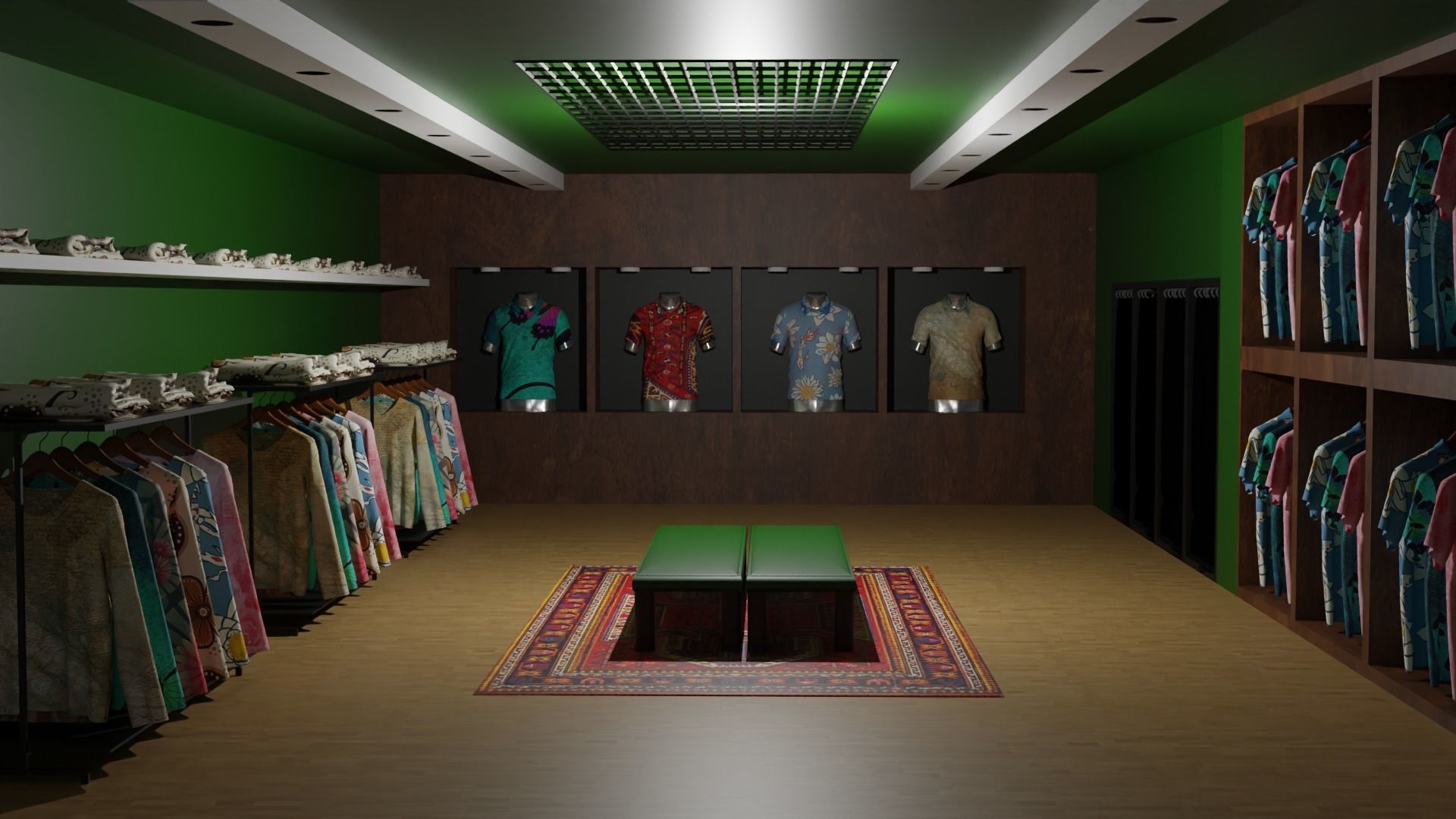 Clothing Store interior  Low-poly 3D model_1