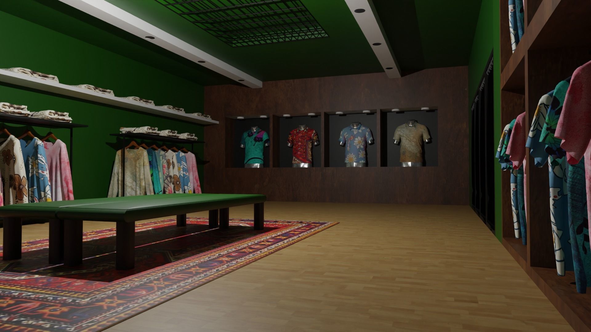 Clothing Store interior  Low-poly 3D model_6