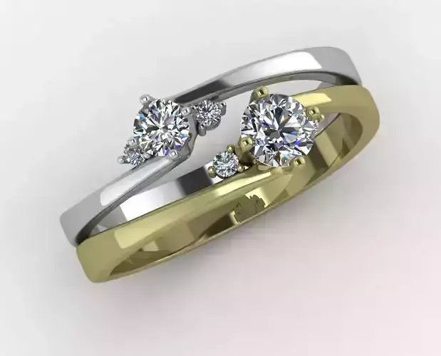 Elegant minimalistic ring made of two types of metal