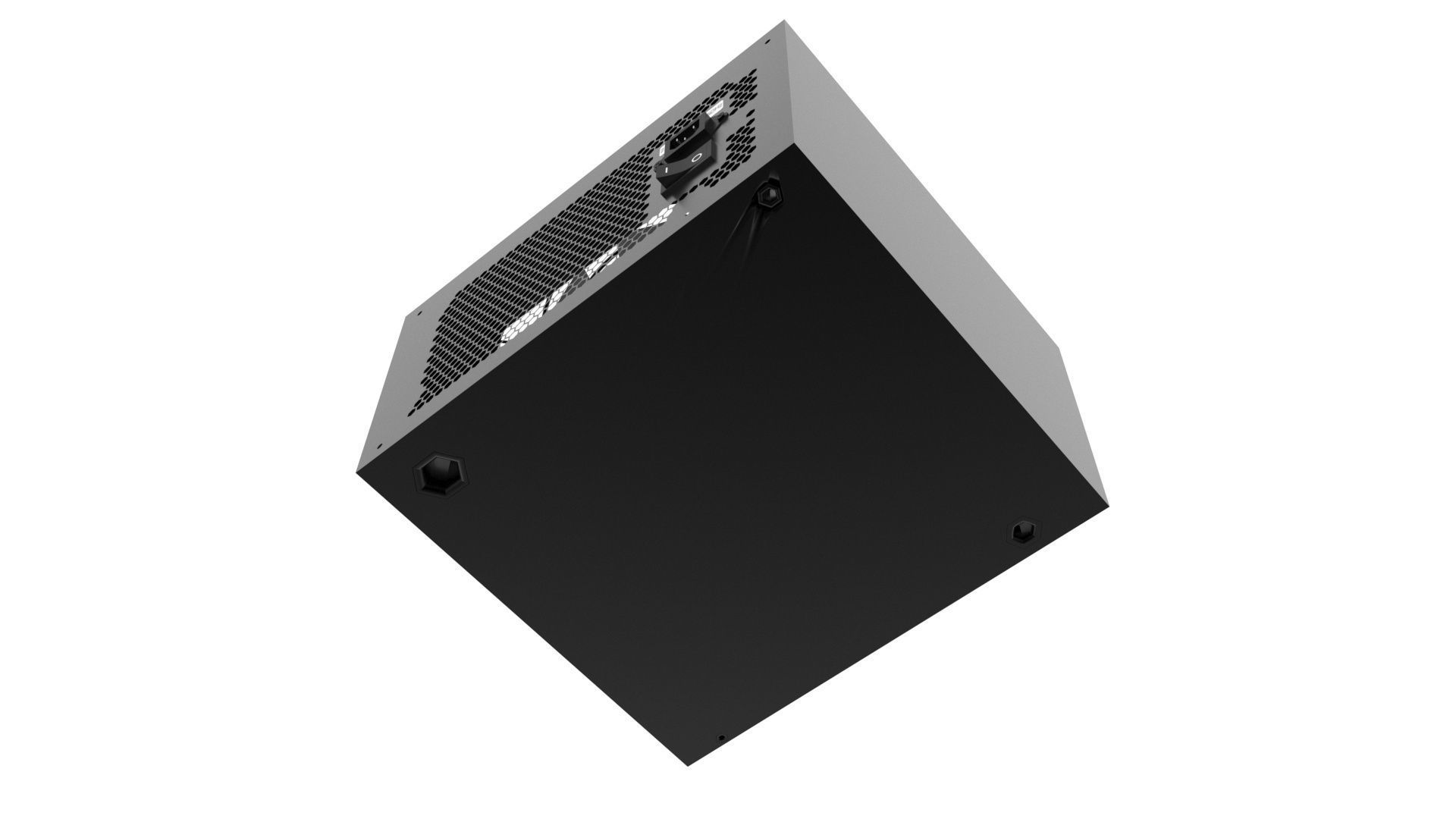 Black Power Supply Unit 3D model_4