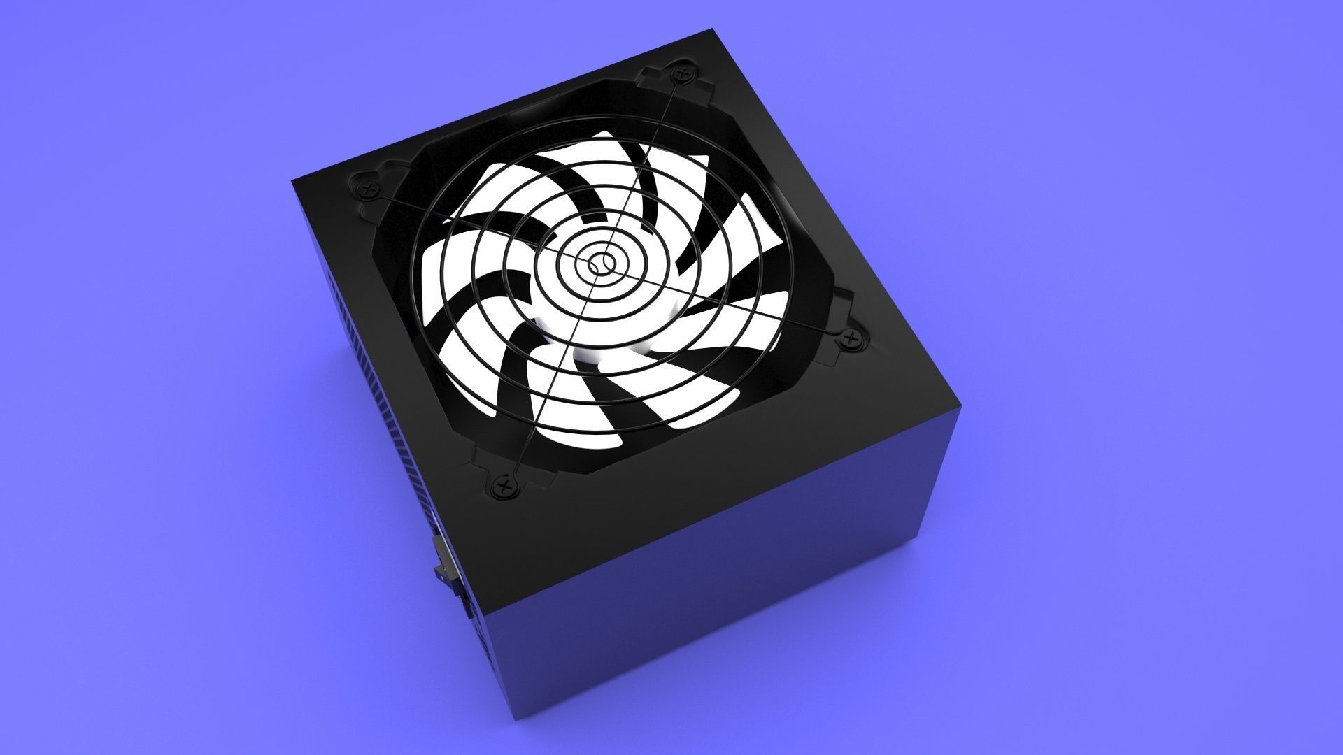 Black Power Supply Unit 3D model_22