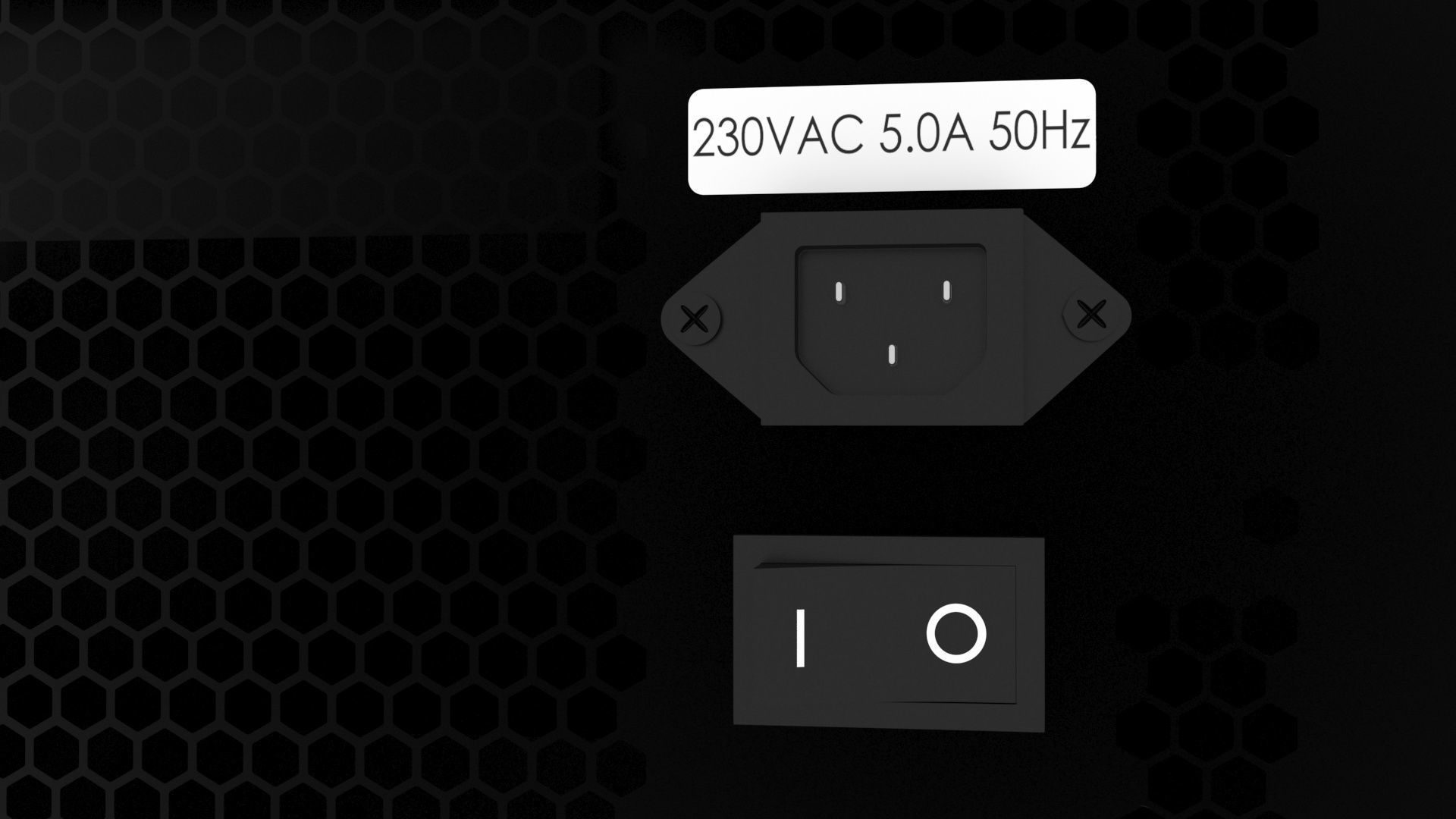 Black Power Supply Unit 3D model_5