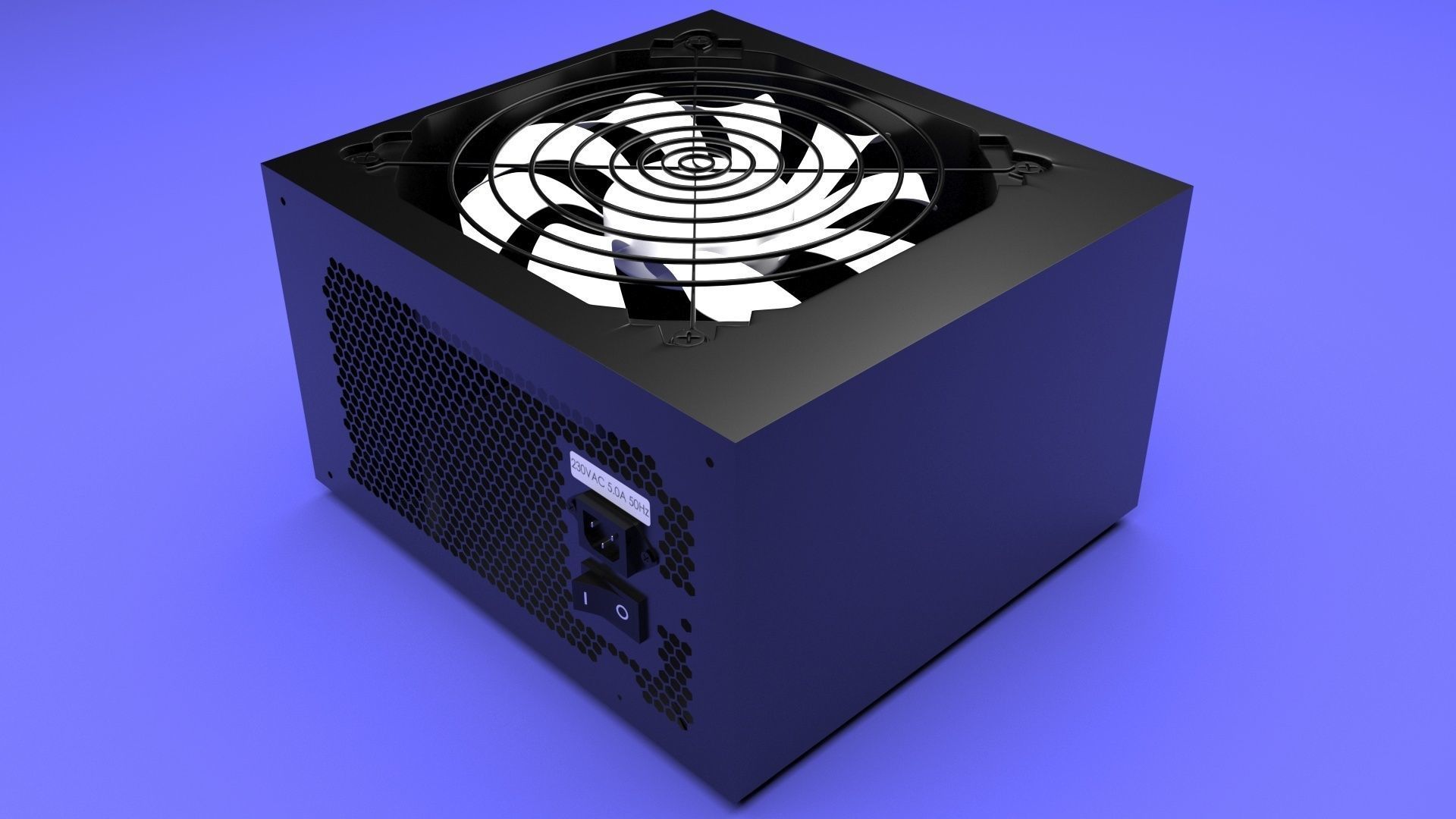 Black Power Supply Unit 3D model_21