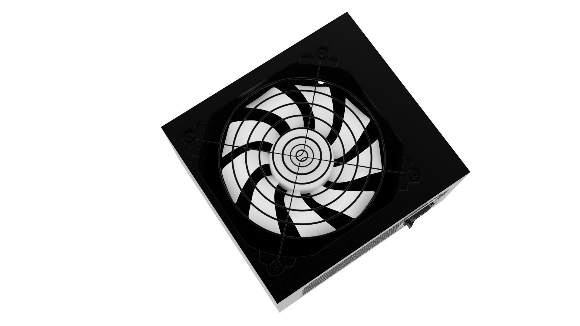Black Power Supply Unit 3D model_3