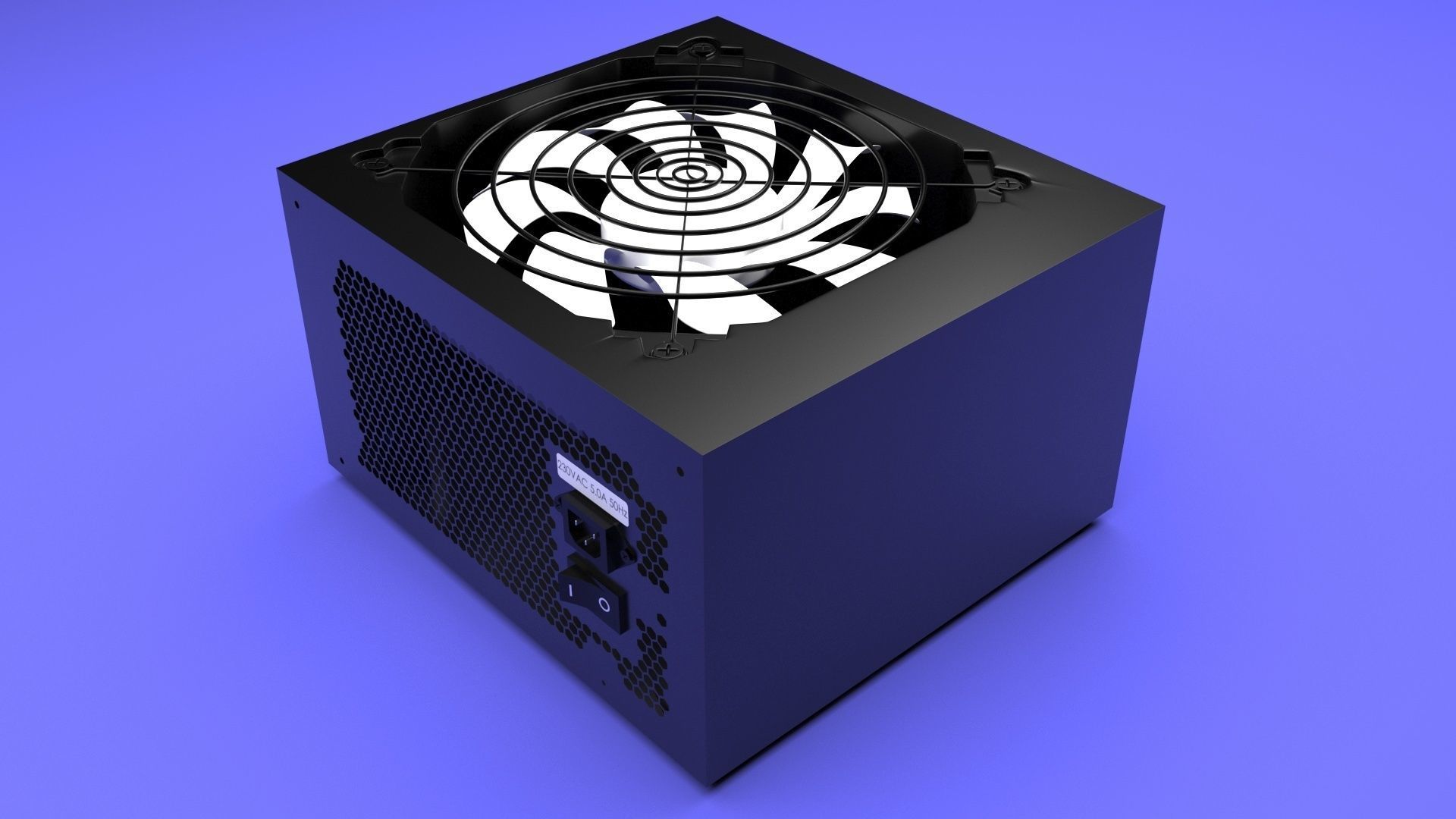 Black Power Supply Unit 3D model_26