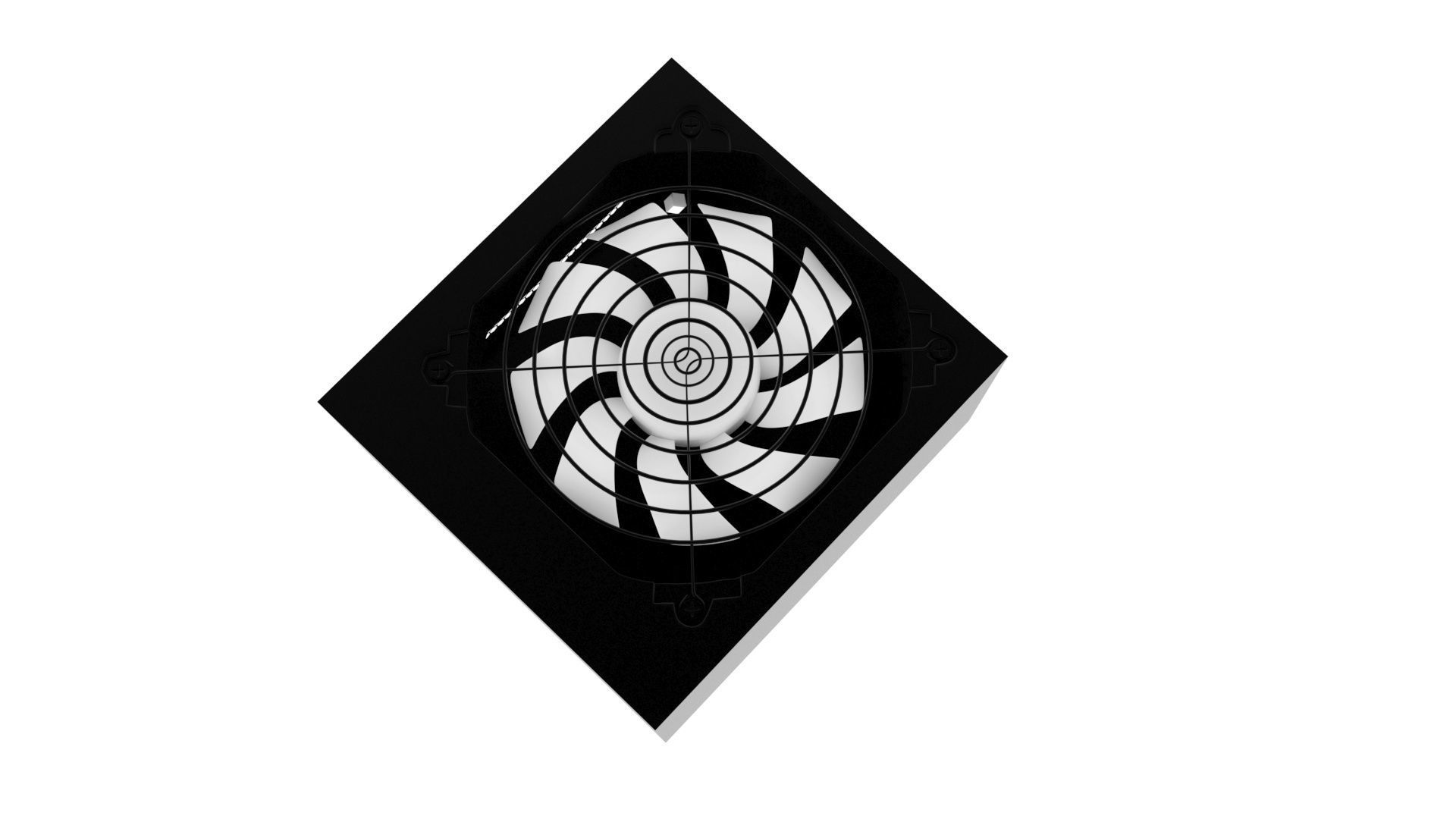 Black Power Supply Unit 3D model_1