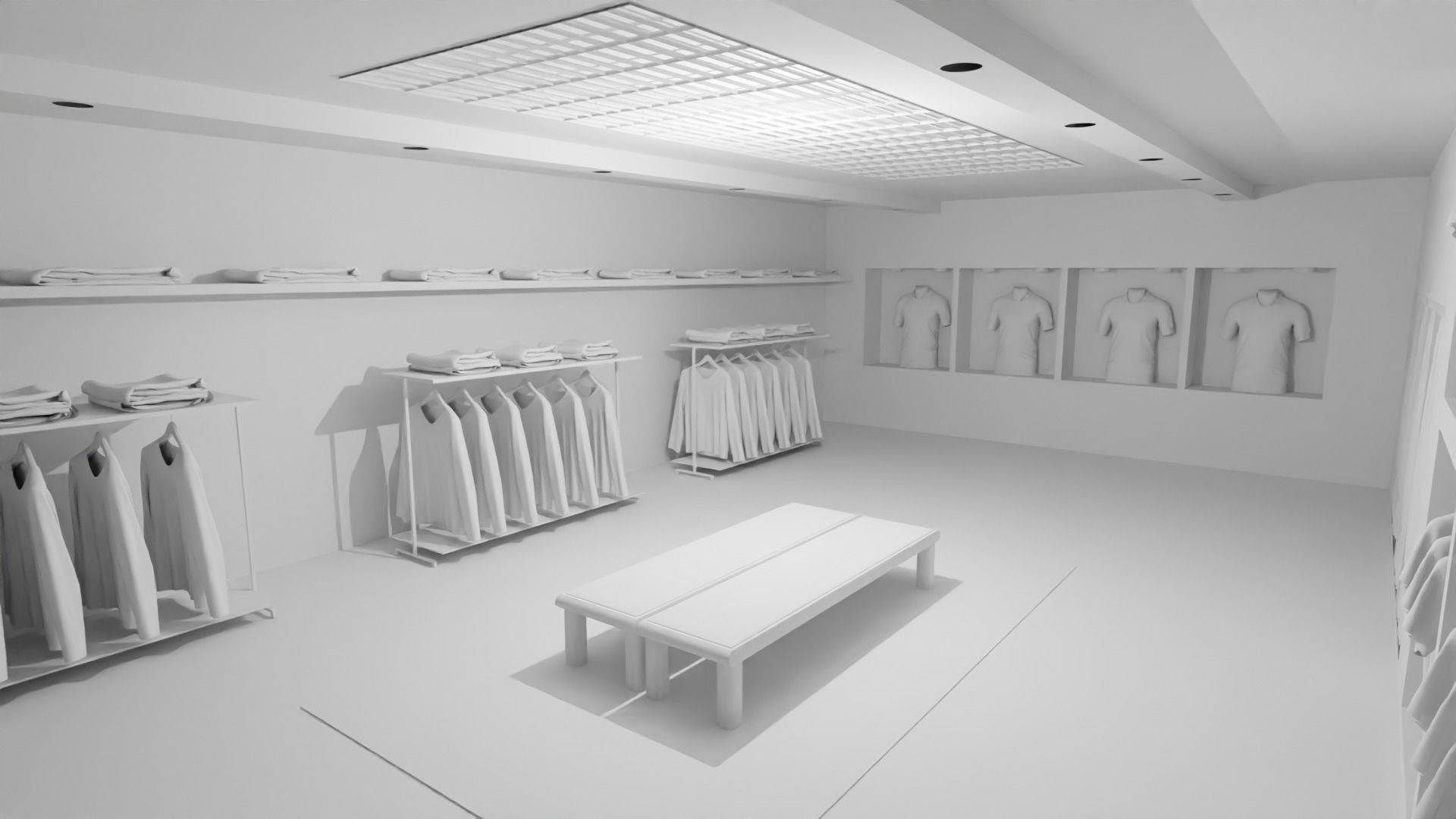Clothing Store interior  Low-poly 3D model_2